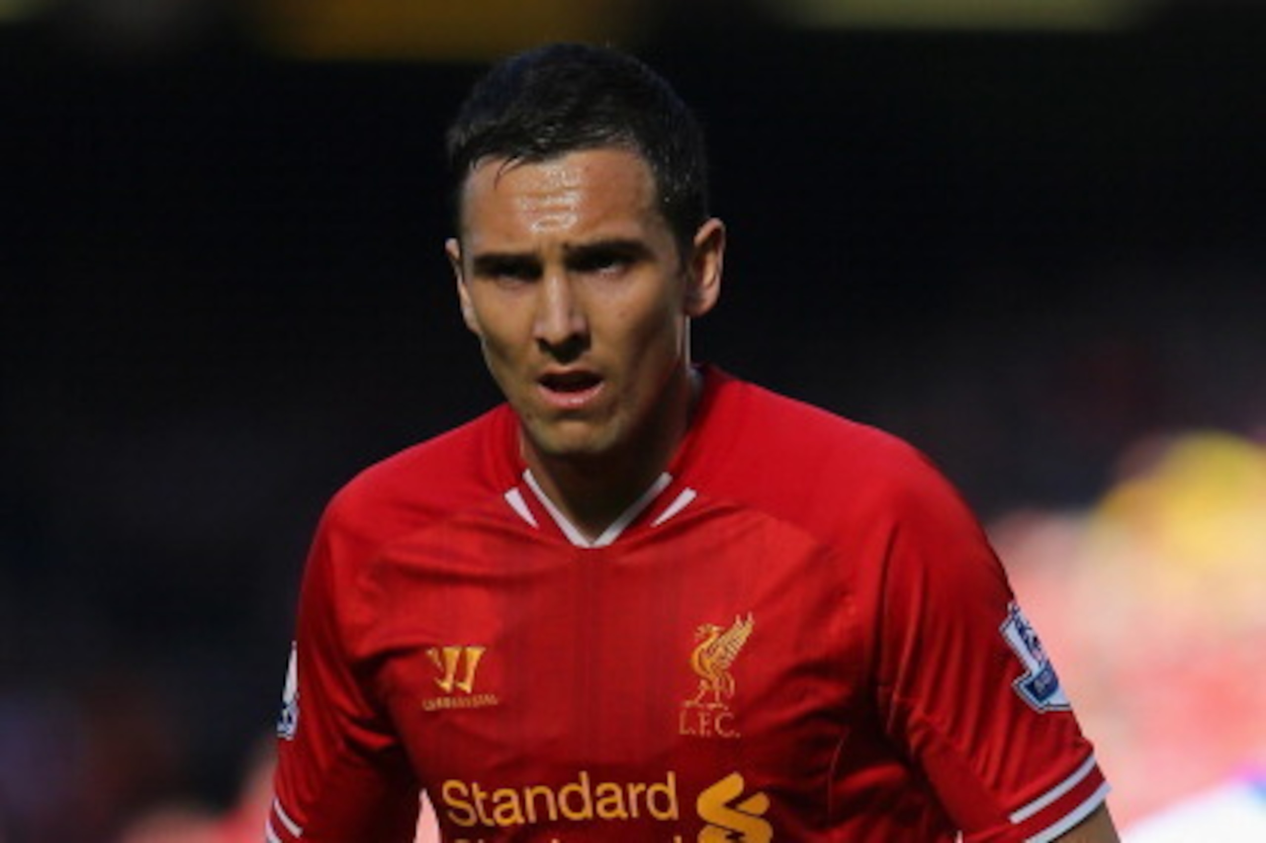 LIVERPOOL, ENGLAND - MAY 19:  Stewart Downing of Liverpool looks on during the Barclays Premier League match between Liverpool and Queens Park Rangers at Anfield on May 19, 2013 in Liverpool, England.  (Photo by Julian Finney/Getty Images)