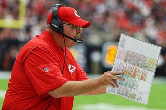 HOUSTON, TX - SEPTEMBER 18:  Head coach Andy Reid of the Kansas City Chiefs waits on the sideline in the second quarter of their game against the Houston Texans at NRG Stadium on September 18, 2016 in Houston, Texas.  (Photo by Scott Halleran/Getty Images