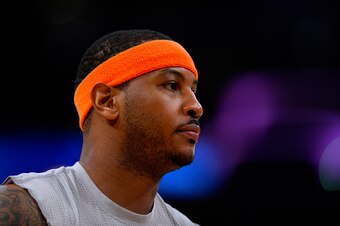 LOS ANGELES, CA - DECEMBER 11:  Carmelo Anthony #7 of the New York Knicks during warm up before the game against  the Los Angeles Lakers on December 11, 2016 at STAPLES Center in Los Angeles, California. NOTE TO USER: User expressly acknowledges and agree