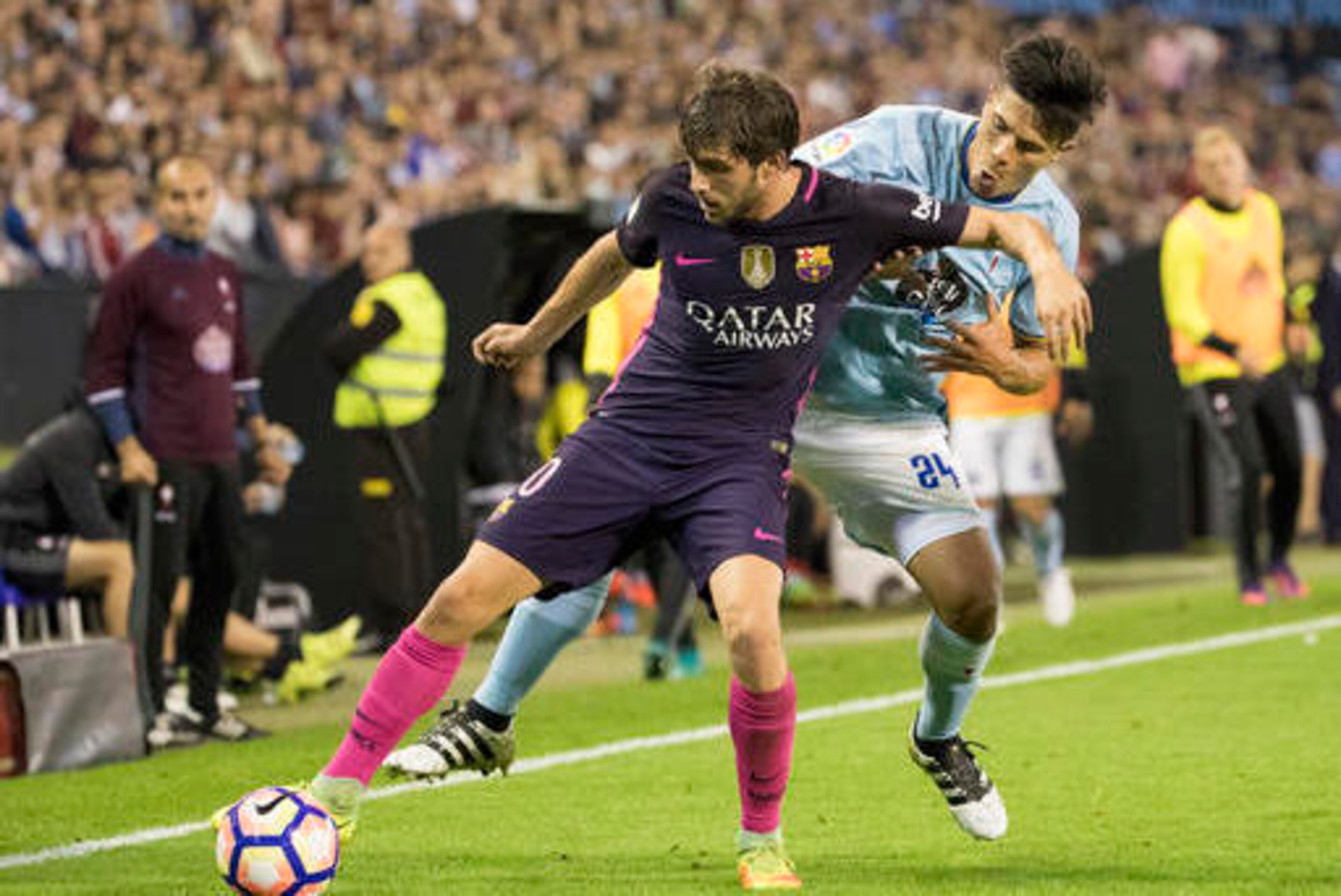 Sergi Roberto during the game against Man City. Sergi Roberto during the game against Man City.