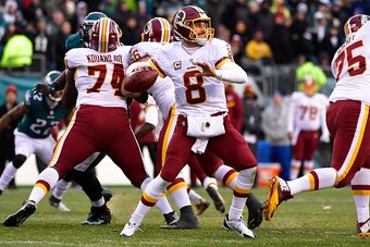 PHILADELPHIA, PA - DECEMBER 11: Kirk Cousins #8 of the Washington Redskins looks downfield against the Philadelphia Eagles during the fourth quarter at Lincoln Financial Field on December 11, 2016 in Philadelphia, Pennsylvania. The Redskins won 27-22. (Ph