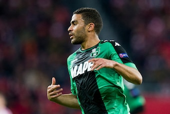 BILBAO, SPAIN - NOVEMBER 24: Gregoire Defrel of US Sassuolo reacts during the UEFA Europa League group F match between Athletic Club and US Sassuolo Calcio at the Estadio de San Mames on November 24, 2016 in Bilbao, .  (Photo by Juan Manuel Serrano Arce/G