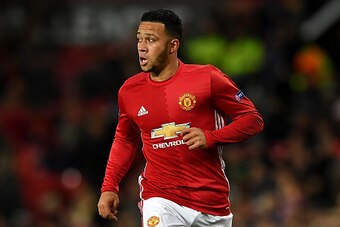 MANCHESTER, ENGLAND - NOVEMBER 24:  Memphis Depay of Manchester United during the UEFA Europa League match between Manchester United FC and Feyenoord at Old Trafford on November 24, 2016 in Manchester, England.  (Photo by Gareth Copley/Getty Images)
