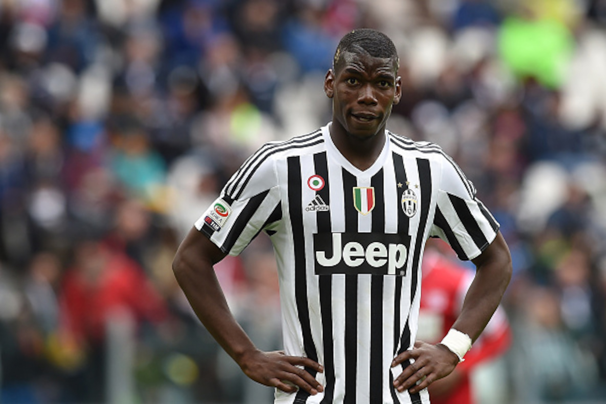 TURIN, ITALY - MAY 01:  Paul Pogba of Juventus FC looks on during the Serie A match between Juventus FC and Carpi FC at Juventus Arena on May 1, 2016 in Turin, Italy.  (Photo by Valerio Pennicino/Getty Images)