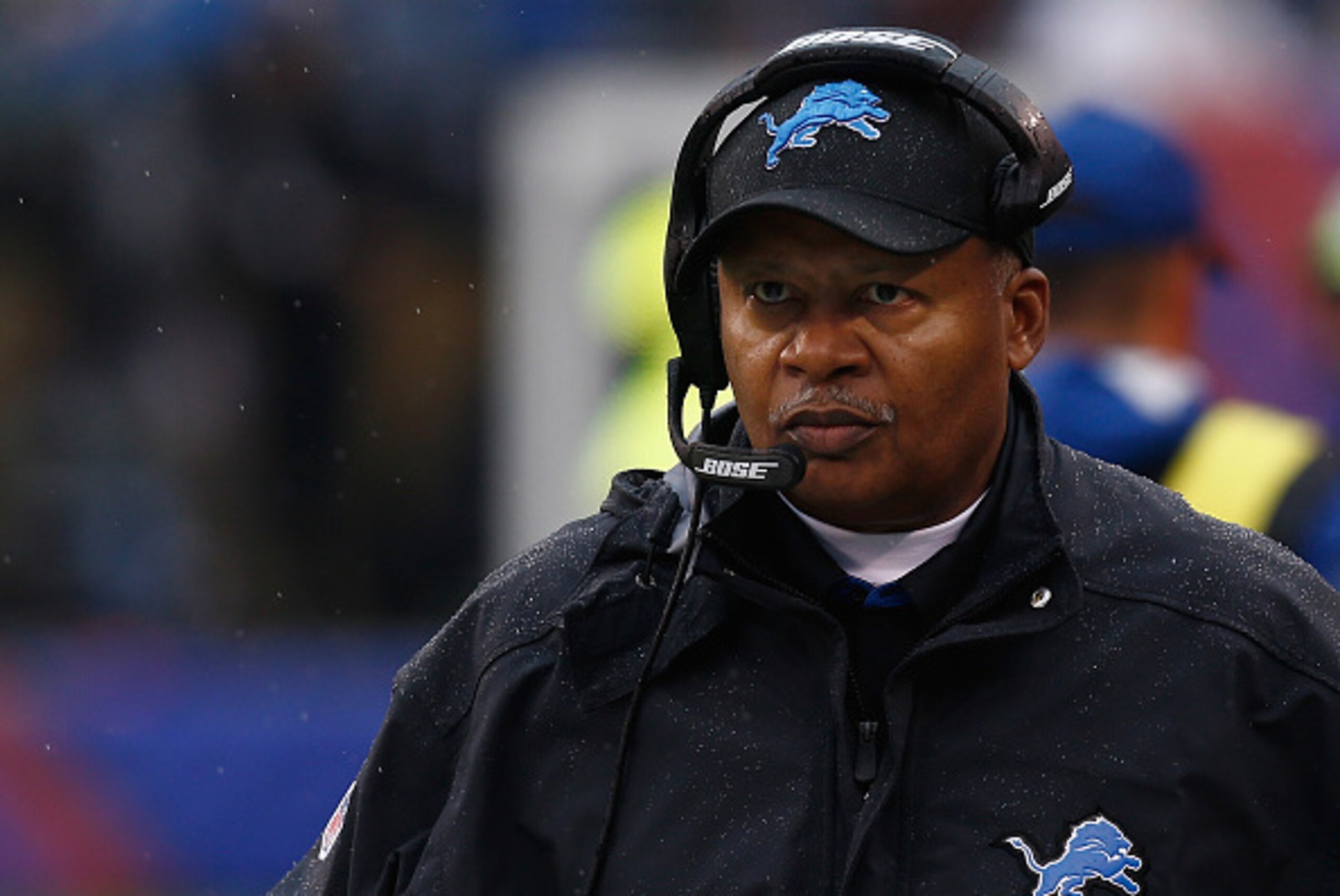 EAST RUTHERFORD, NJ - DECEMBER 18:  Head coach Jim Caldwell of the Detroit Lions looks on in the first quarter against the New York Giants at MetLife Stadium on December 18, 2016 in East Rutherford, New Jersey.  (Photo by Jeff Zelevansky/Getty Images)