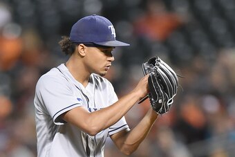 BALTIMORE, MD - SEPTEMBER 16:  Chris Archer #22 of the Tampa Bay Rays pitches during a baseball game against the against the Baltimore Orioles at Oriole Park at Camden Yards on September 16, 2016 in Baltimore, Maryland.  The Orioles won 5-4.  (Photo by Mi