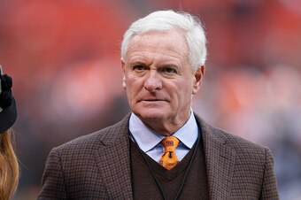 CLEVELAND, OH - DECEMBER 14: Cleveland Browns owner Jimmy Haslam looks on before the game against the Cincinnati Bengals at FirstEnergy Stadium on December 14, 2014 in Cleveland, Ohio. The Bengals defeated the Browns 30-0. (Photo by Joe Robbins/Getty Imag
