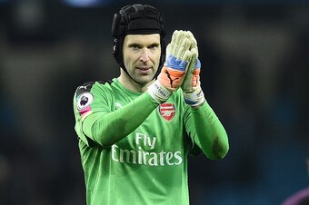 Arsenal's Czech goalkeeper Petr Cech applauds the fans following during the English Premier League football match between Manchester City and Arsenal at the Etihad Stadium in Manchester, north west England, on December 18, 2016.
Manchester City won the ma