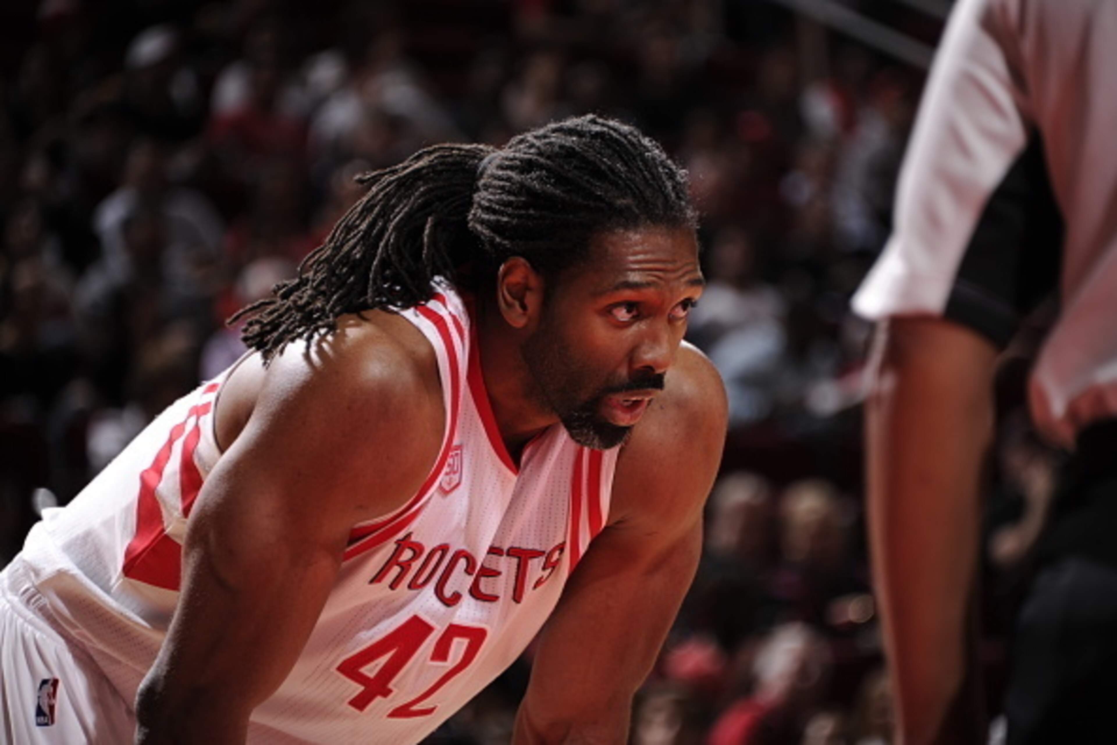 HOUSTON, TX - DECEMBER 12: Nene Hilario #42 of the Houston Rockets is seen during the game against the Brooklyn Nets on December 12, 2016 at the Toyota Center in Houston, Texas. NOTE TO USER: User expressly acknowledges and agrees that, by downloading and