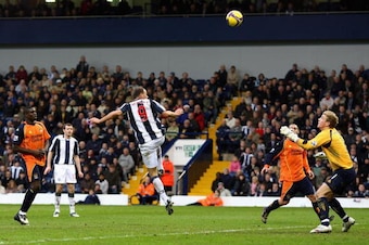 WEST BROMWICH, UNITED KINGDOM - DECEMBER 21:  Roman Bednar of West Bromwich Albion scores the winning goal past Joe Hart of Manchester City during the Barclays Premier League match between West Bromwich Albion and Manchester City at The Hawthorns on Decem
