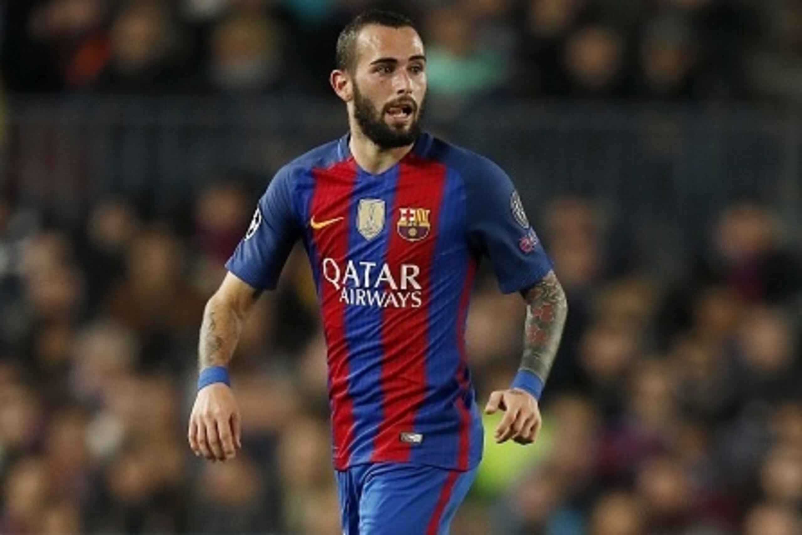 Aleix Vidal of FC Barcelonaduring the UEFA Champions League group C match between FC Barcelona and Borussia Monchengladbach on December 06, 2016 at the Camp Nou stadium in Barcelona, Spain.(Photo by VI Images via Getty Images)