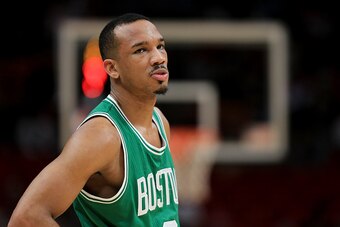 MIAMI, FL - DECEMBER 18: Avery Bradley #0 of the Boston Celtics looks on during the game against the Miami Heat at the American Airlines Arena on December 18, 2016 in Miami, Florida. NOTE TO USER: User expressly acknowledges and agrees that, by downloadin