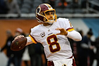 CHICAGO, IL - DECEMBER 24:  Quarterback Kirk Cousins #8 of the Washington Redskins warms up prior to the game against the Chicago Bears at Soldier Field on December 24, 2016 in Chicago, Illinois.  (Photo by David Banks/Getty Images)