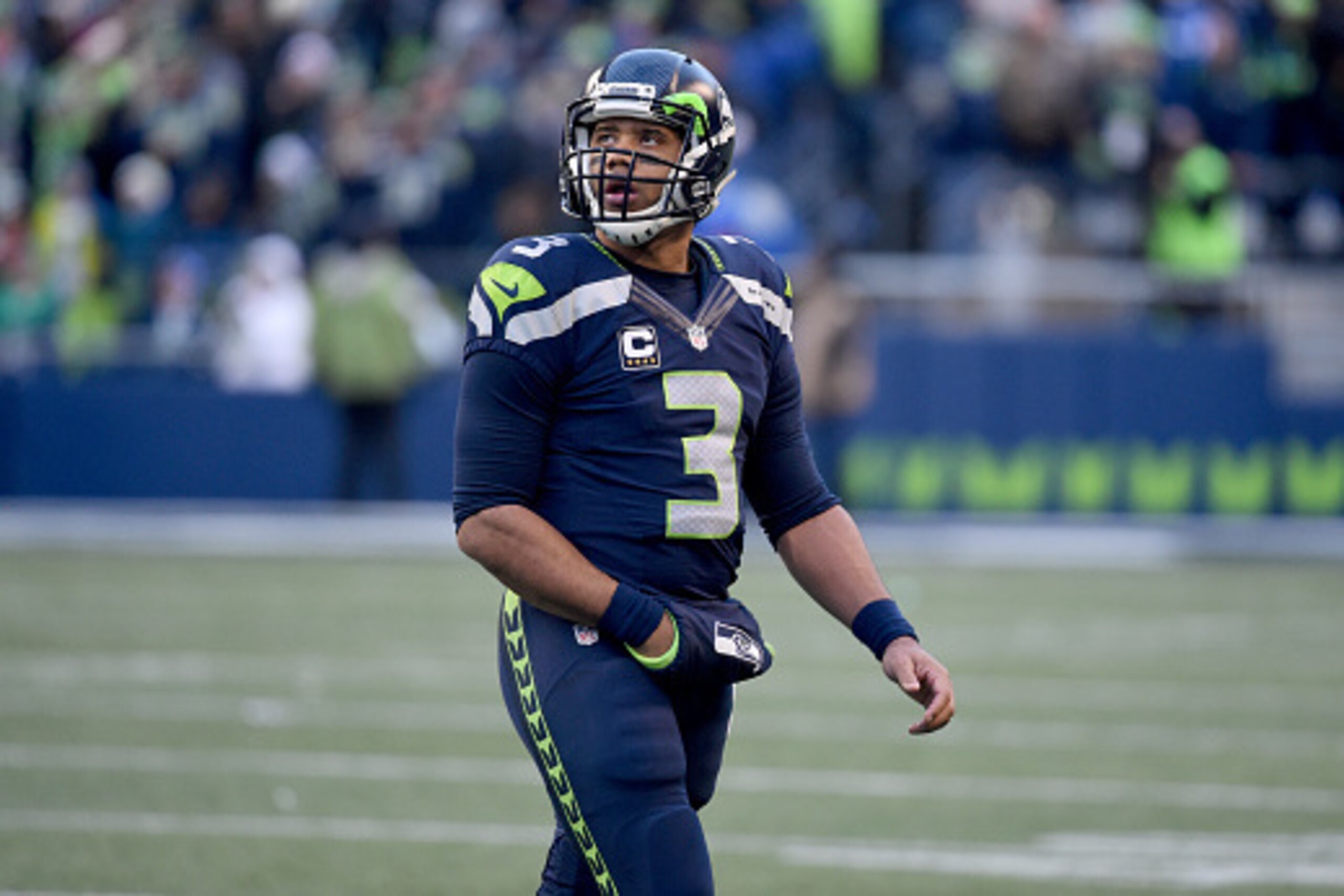 SEATTLE, WA - DECEMBER 24: Quarterback Russell Wilson #3 of the Seattle Seahawks after a play against the Arizona Cardinals at CenturyLink Field on December 24, 2016 in Seattle, Washington. (Photo by Steve Dykes/Getty Images) SEATTLE, WA - DECEMBER 24: Quarterback Russell Wilson #3 of the Seattle Seahawks after a play against the Arizona Cardinals at CenturyLink Field on December 24, 2016 in Seattle, Washington. (Photo by Steve Dykes/Getty Images)