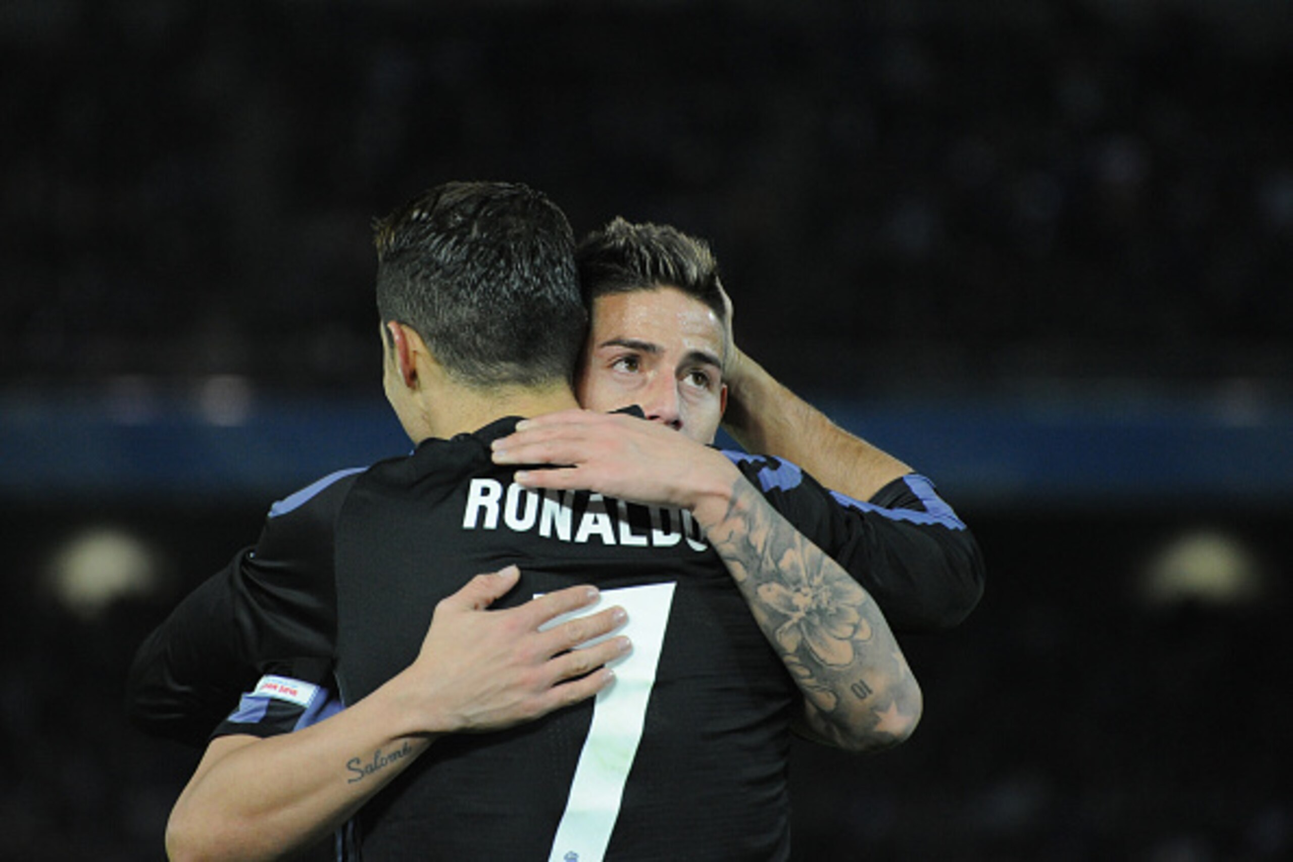 YOKOHAMA, JAPAN - DECEMBER 15: James Rodriguez of Real Madrid celebrates the second goal by Cristiano Ronaldo during the FIFA Club World Cup Semi Final between Club America and Real Madrid at International Stadium Yokohama on December 15, 2016 in Yokoham YOKOHAMA, JAPAN - DECEMBER 15: James Rodriguez of Real Madrid celebrates the second goal by Cristiano Ronaldo during the FIFA Club World Cup Semi Final between Club America and Real Madrid at International Stadium Yokohama on December 15, 2016 in Yokoham