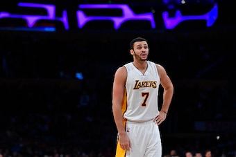 LOS ANGELES, CA - DECEMBER 11:  Larry Nance Jr. #7 of the Los Angeles Lakers plays against the New York Knicks on December 11, 2016 at STAPLES Center in Los Angeles, California. NOTE TO USER: User expressly acknowledges and agrees that, by downloading and