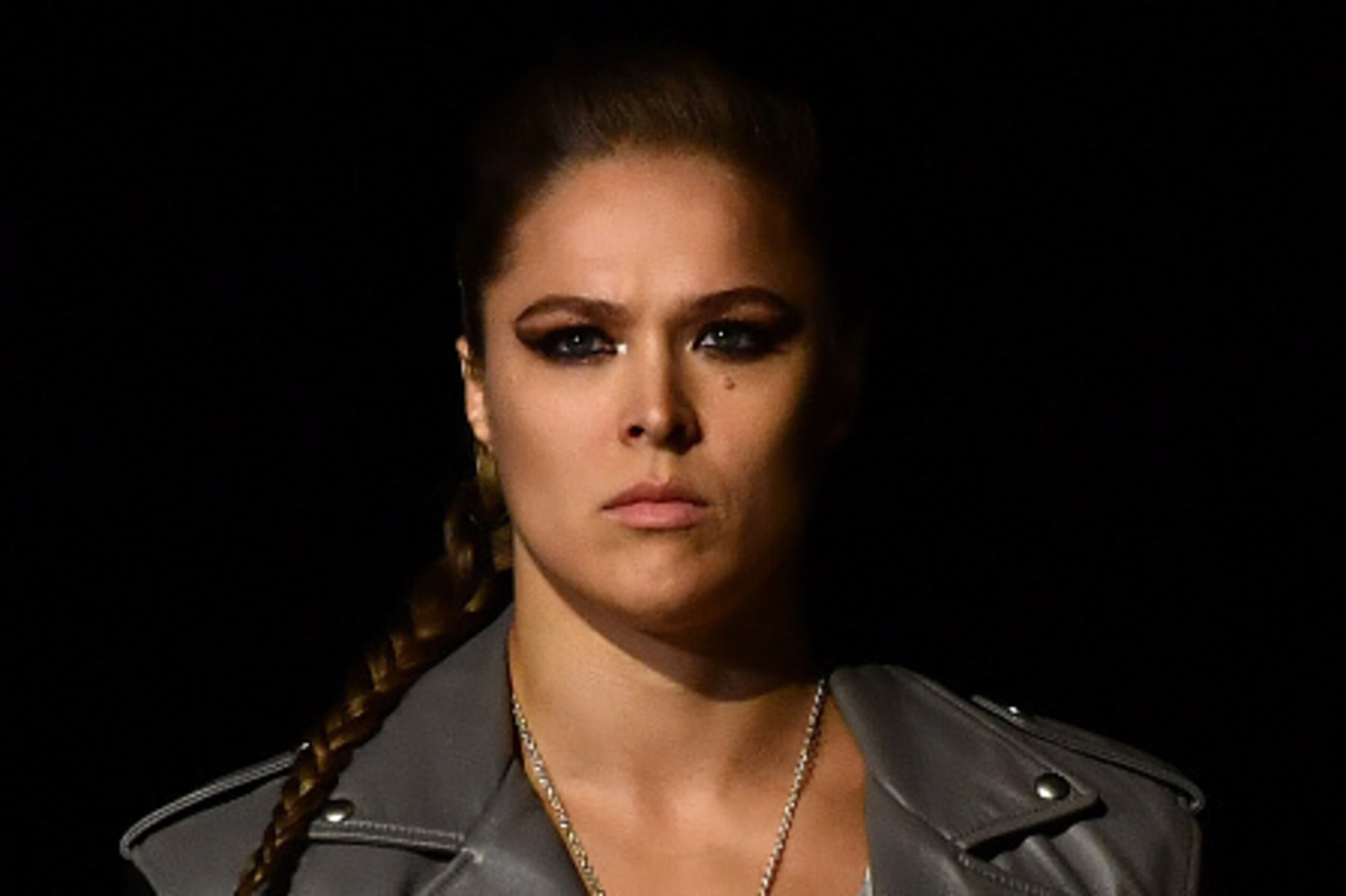 NEW YORK, NY - NOVEMBER 11:  Ronda Rousey enters the stage after the UFC 205 weigh-in inside Madison Square Garden on November 11, 2016 in New York City. (Photo by Brandon Magnus/Zuffa LLC/Zuffa LLC via Getty Images)