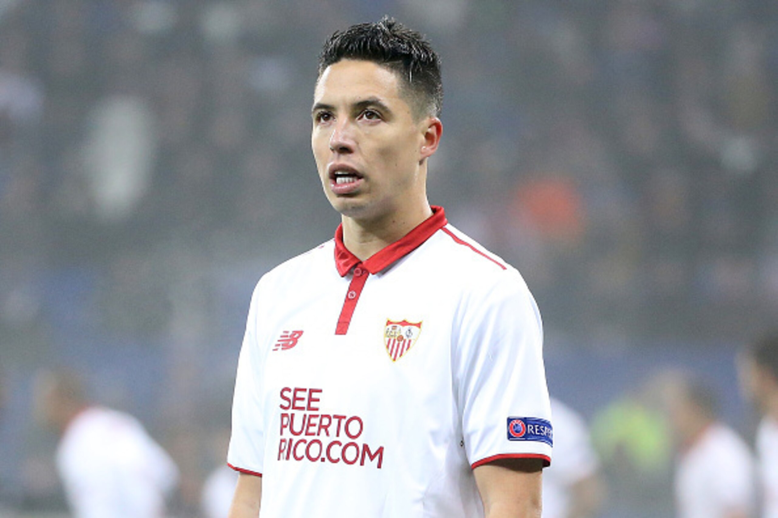 LYON, FRANCE - DECEMBER 7: Samir Nasri of Sevilla FC looks on during the UEFA Champions League match between Olympique Lyonnais (OL) and Sevilla FC at Parc OL on December 7, 2016 in Lyon, France. (Photo by Jean Catuffe/Getty Images) LYON, FRANCE - DECEMBER 7: Samir Nasri of Sevilla FC looks on during the UEFA Champions League match between Olympique Lyonnais (OL) and Sevilla FC at Parc OL on December 7, 2016 in Lyon, France. (Photo by Jean Catuffe/Getty Images)
