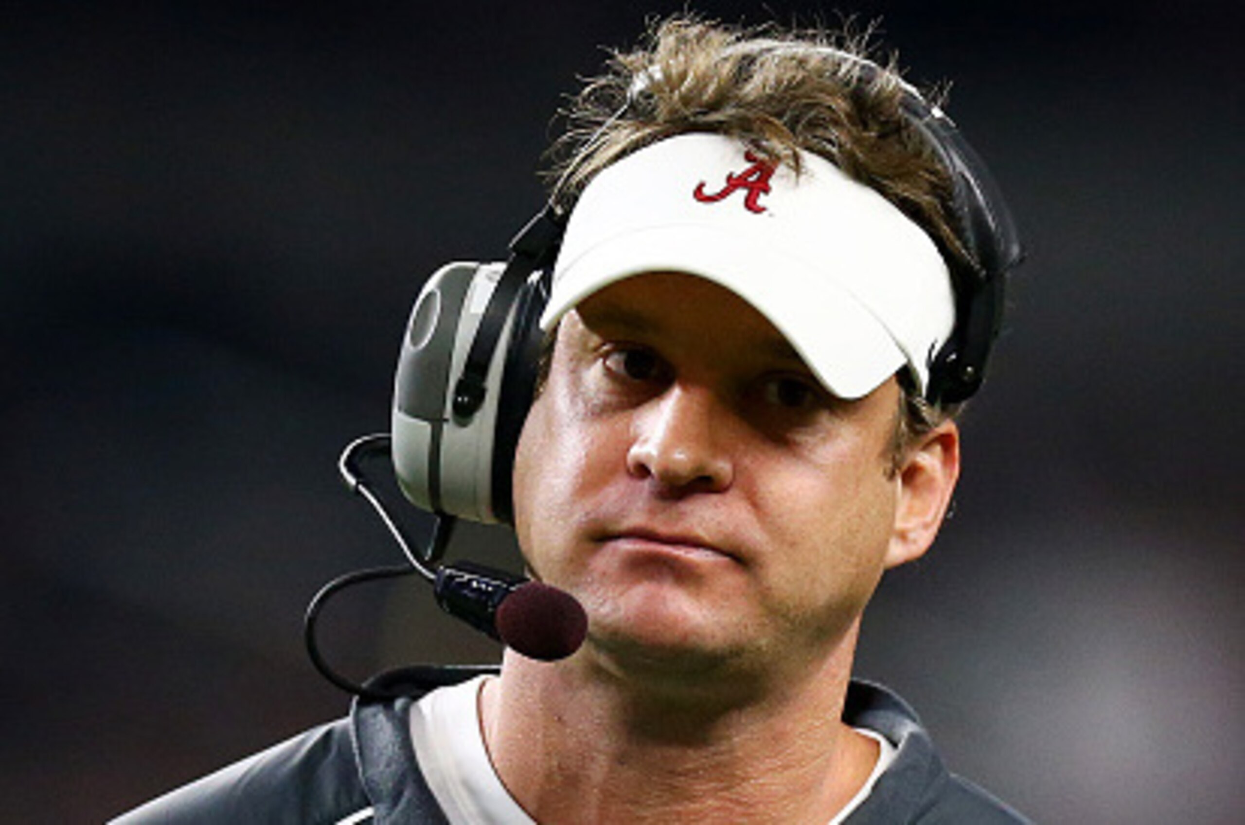 ARLINGTON, TX - DECEMBER 31:  Offensive coordinator Lane Kiffin for the Alabama Crimson Tide looks on during the Goodyear Cotton Bowl against the Michigan State Spartans at AT&T Stadium on December 31, 2015 in Arlington, Texas.  (Photo by Ronald Martinez/