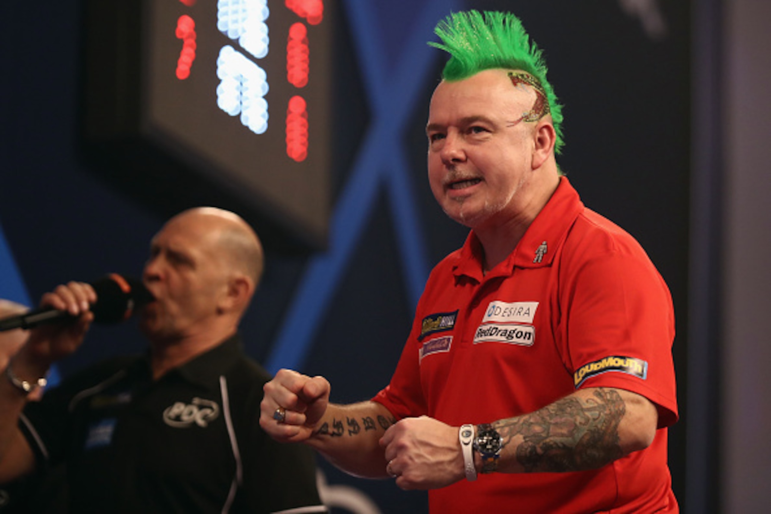 LONDON, ENGLAND - DECEMBER 16: Peter Wright of Great Britain reacts to winning his game against Jerry Hendriks of The Netherlands on day two of the 2017 William Hill PDC World Darts Championships at Alexandra Palace on December 16, 2016 in London, Englan LONDON, ENGLAND - DECEMBER 16: Peter Wright of Great Britain reacts to winning his game against Jerry Hendriks of The Netherlands on day two of the 2017 William Hill PDC World Darts Championships at Alexandra Palace on December 16, 2016 in London, Englan