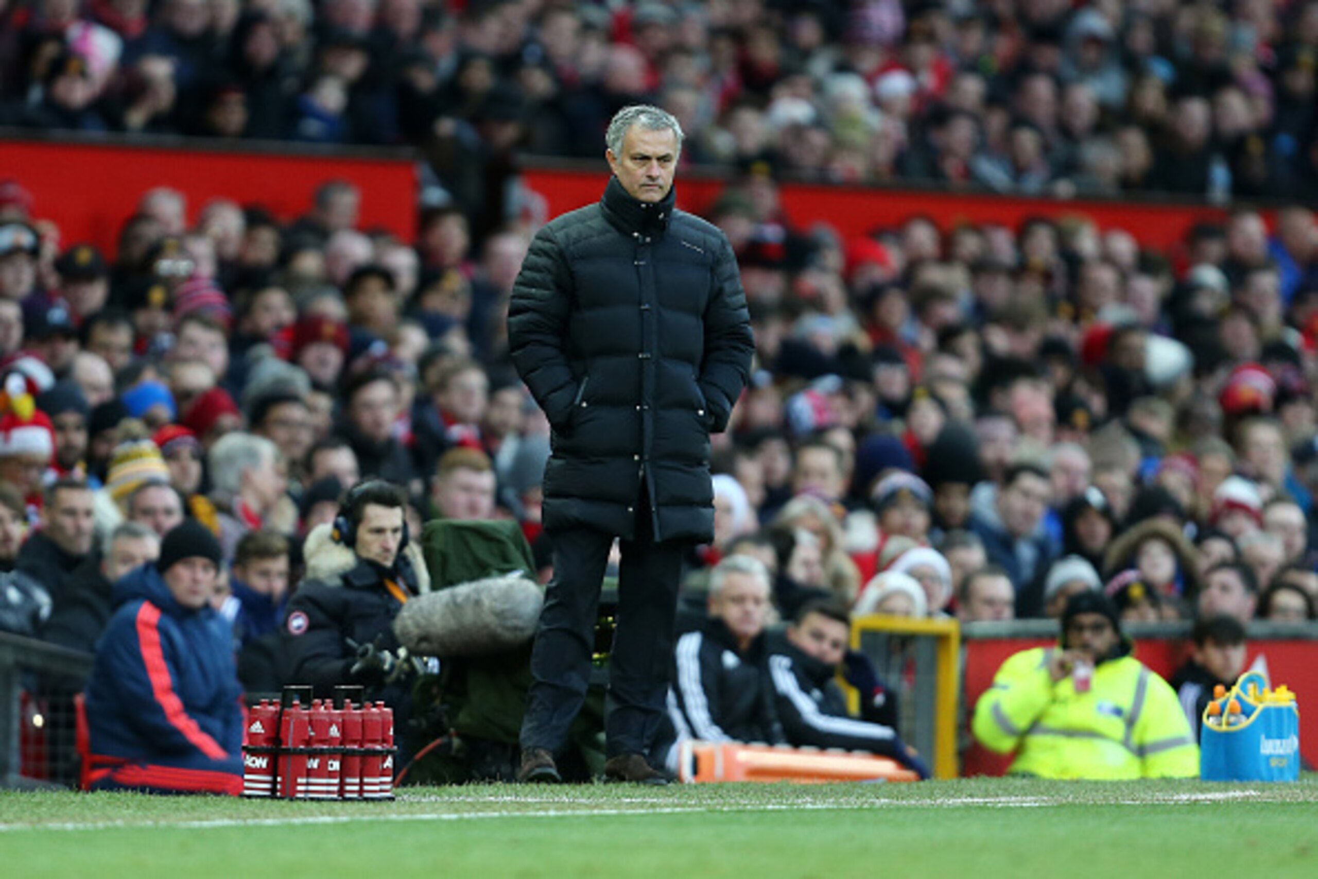 MANCHESTER, ENGLAND - DECEMBER 26: Jose Mourinho manager / head coach of Manchester United during the Premier League match between Manchester United and Sunderland at Old Trafford on December 26, 2016 in Manchester, England. (Photo by James Baylis - AMA/G