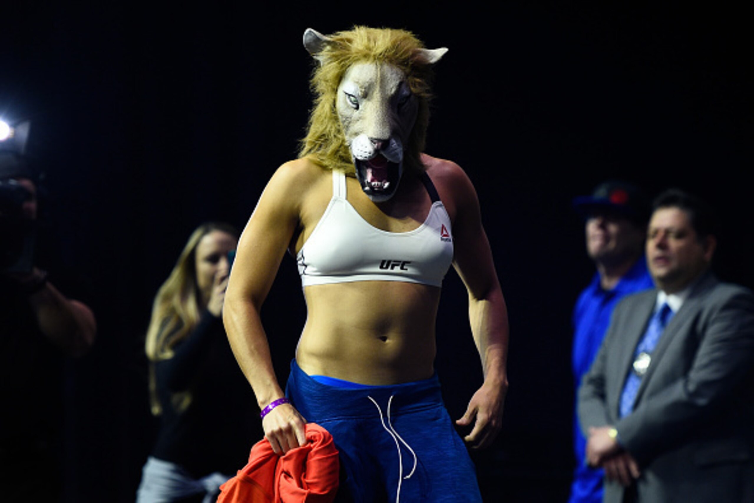 LAS VEGAS, NV - DECEMBER 29:  Amanda Nunes of Brazil poses on the scale during the UFC 207 weigh-in at T-Mobile Arena on December 29, 2016 in Las Vegas, Nevada. (Photo by Jeff Bottari/Zuffa LLC/Zuffa LLC via Getty Images)