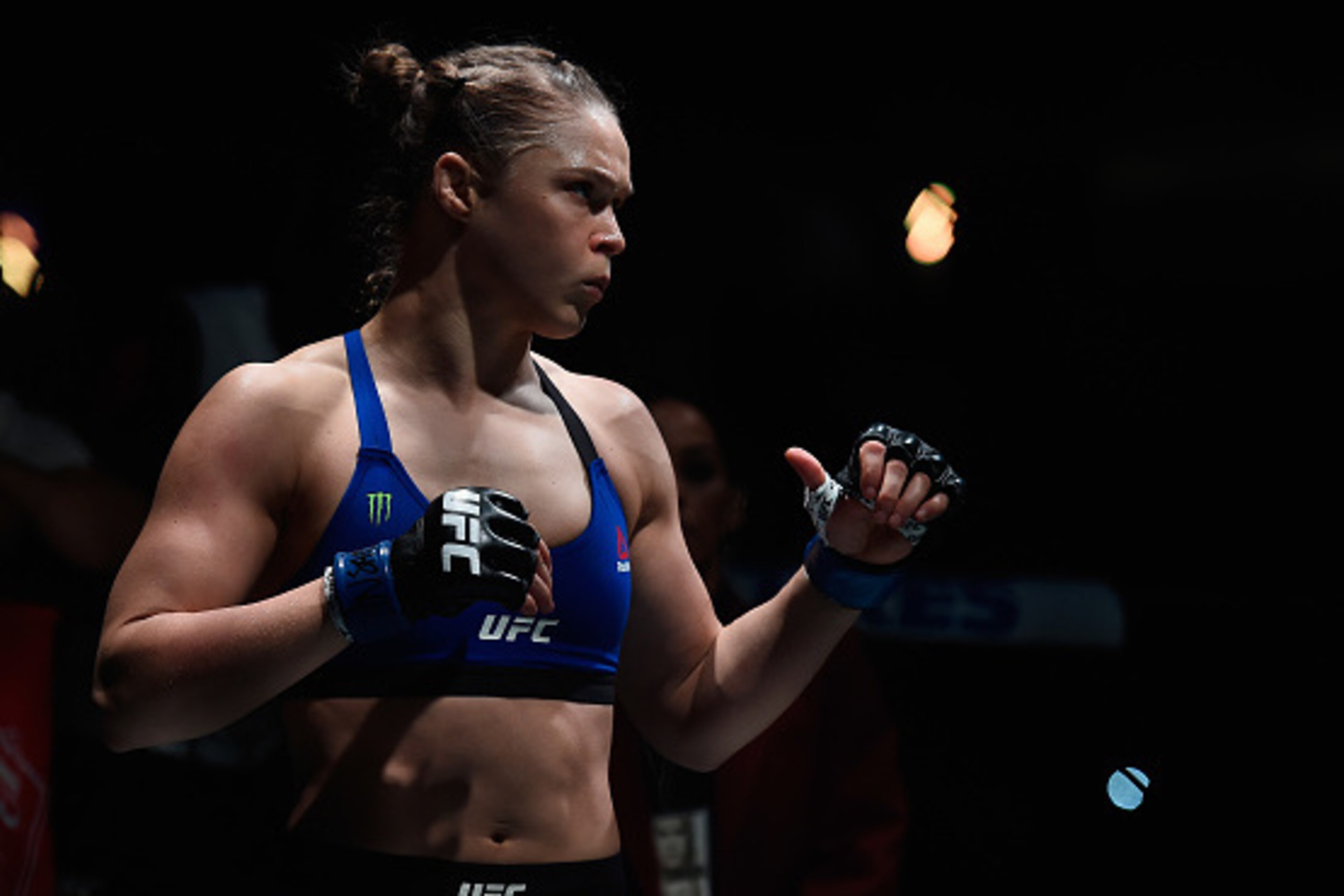 LAS VEGAS, NV - DECEMBER 30:  Ronda Rousey prepares to face Amanda Nunes in their UFC bantmaweight championship bout during the UFC 207 event at T-Mobile Arena on December 30, 2016 in Las Vegas, Nevada.  (Photo by Brandon Magnus/Zuffa LLC/Zuffa LLC via Ge
