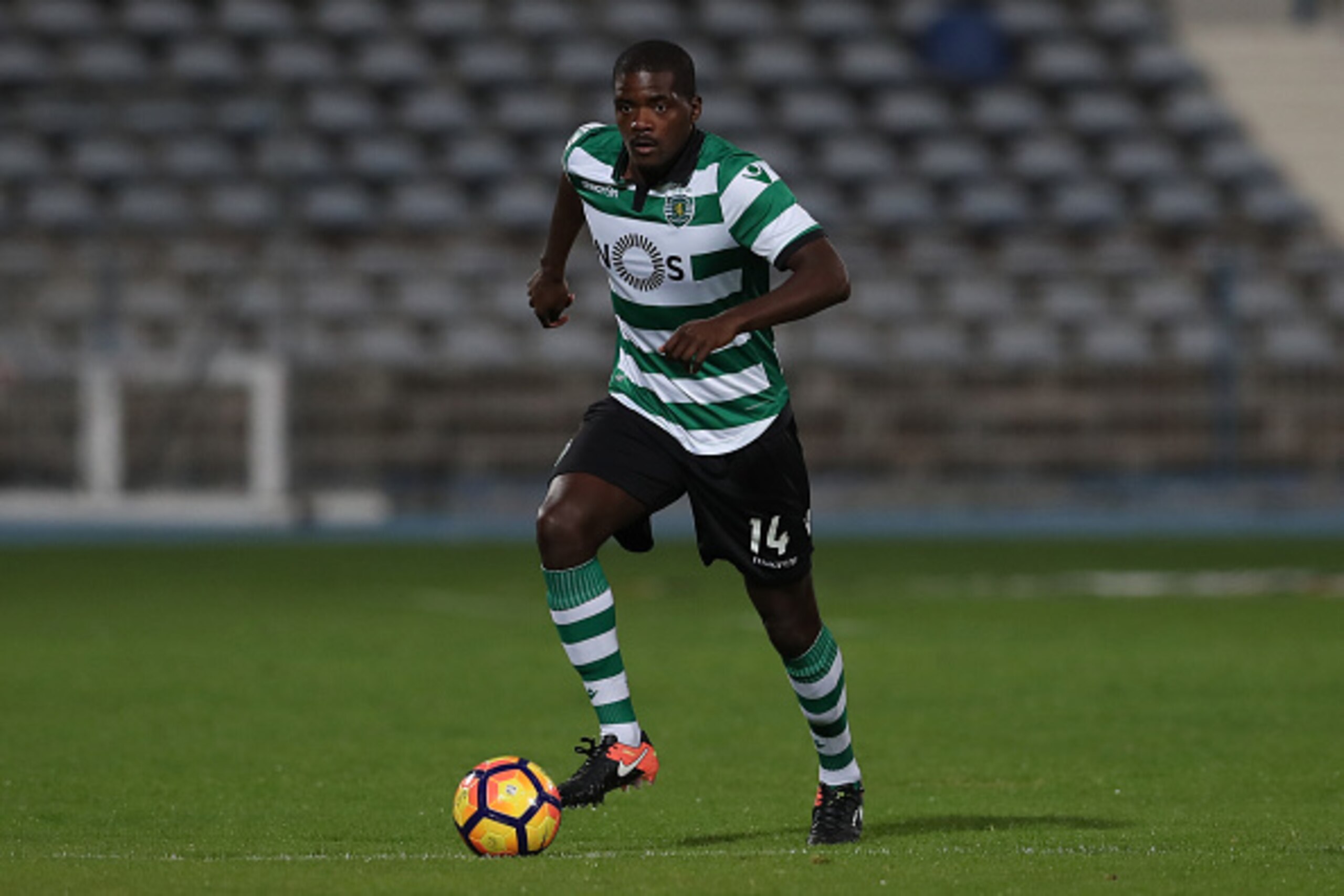 LISBON, PORTUGAL - DECEMBER 22:  Sporting CPO's midfielder William Carvalho from Portugal during the Portuguese Primeira Liga between CFO's Belenenses v Sporting CP - Primeira Liga at Estadio do Restelo on December 22, 2016 in Lisbon, Portugal.  (Photo by