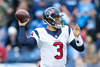NASHVILLE, TN - JANUARY 1:  Tom Savage #3 of the Houston Texans throws a pass during a game against the Tennessee Titans at Nissan Stadium on January 1, 2017 in Cleveland, Ohio.  (Photo by Wesley Hitt/Getty Images)