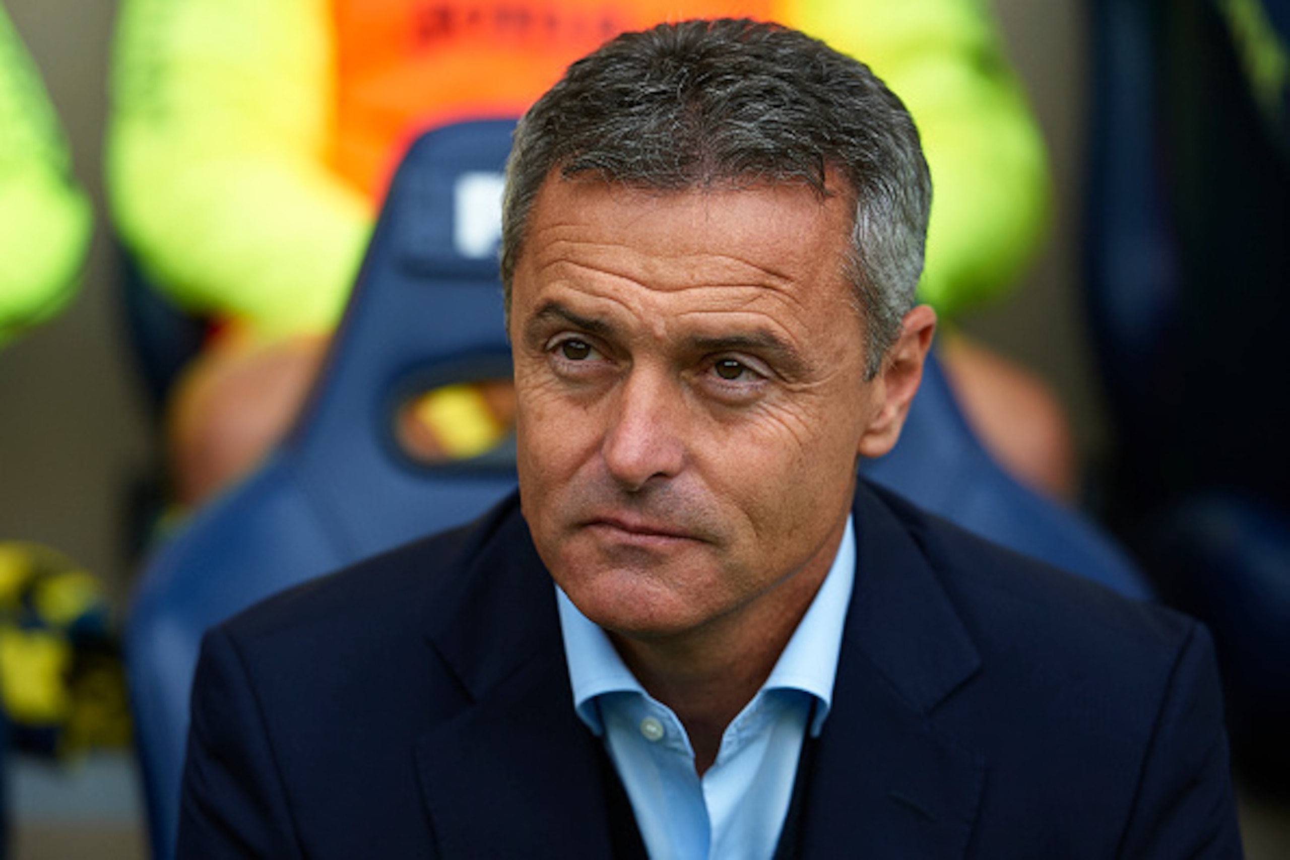 VILLARREAL, SPAIN - NOVEMBER 27:  Fran Escriba, Manager of Villarreal looks on prior to the La Liga match between Villarreal CF and Deportivo Alaves at El Madrigal on November 27, 2016 in Villarreal, Spain.  (Photo by fotopress/Getty Images)