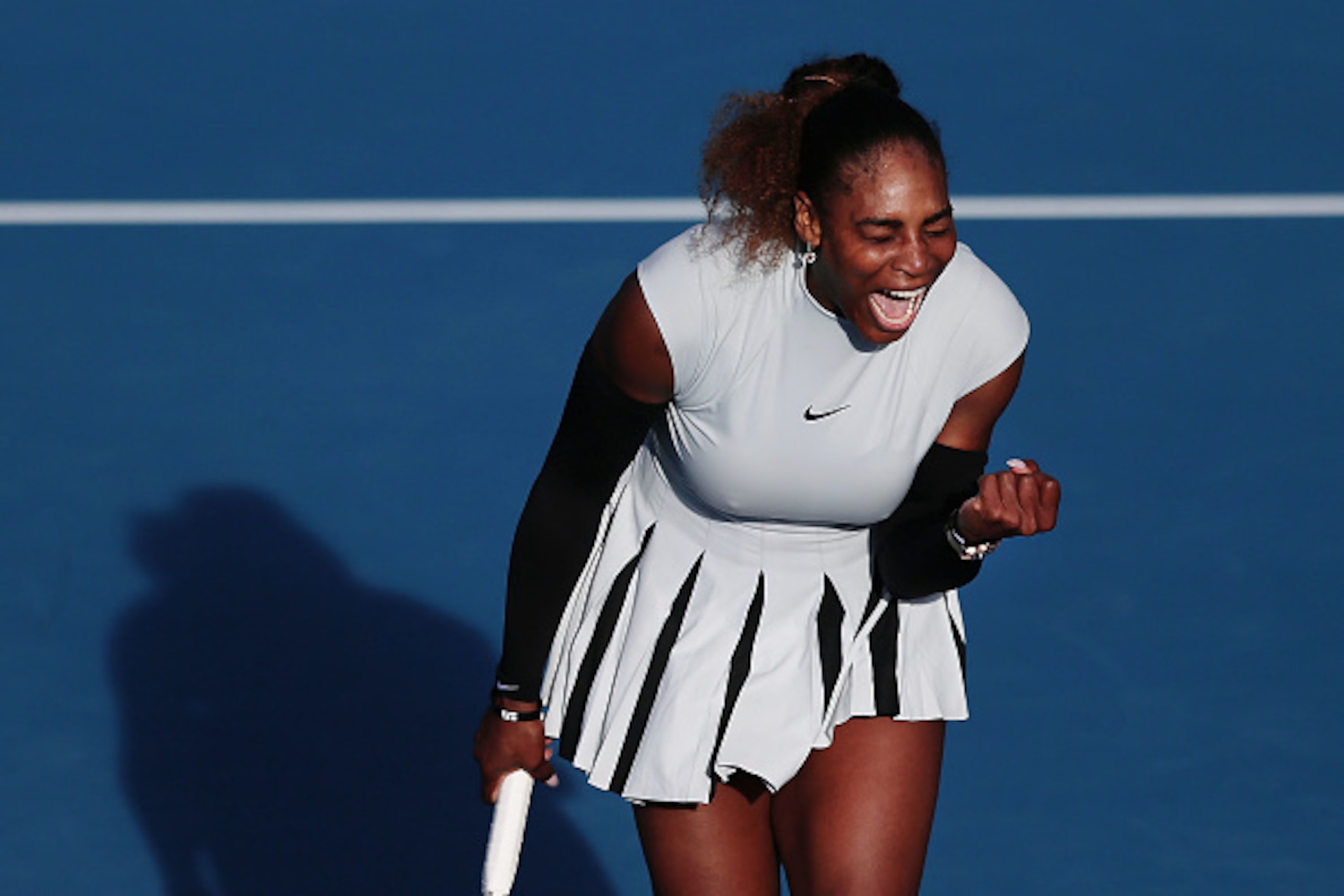 AUCKLAND, NEW ZEALAND - JANUARY 04:  Serena Williams of USA celebrates a point in her match against Madison Brengle of USA on day three of the ASB Classic on January 4, 2017 in Auckland, New Zealand.  (Photo by Anthony Au-Yeung/Getty Images)