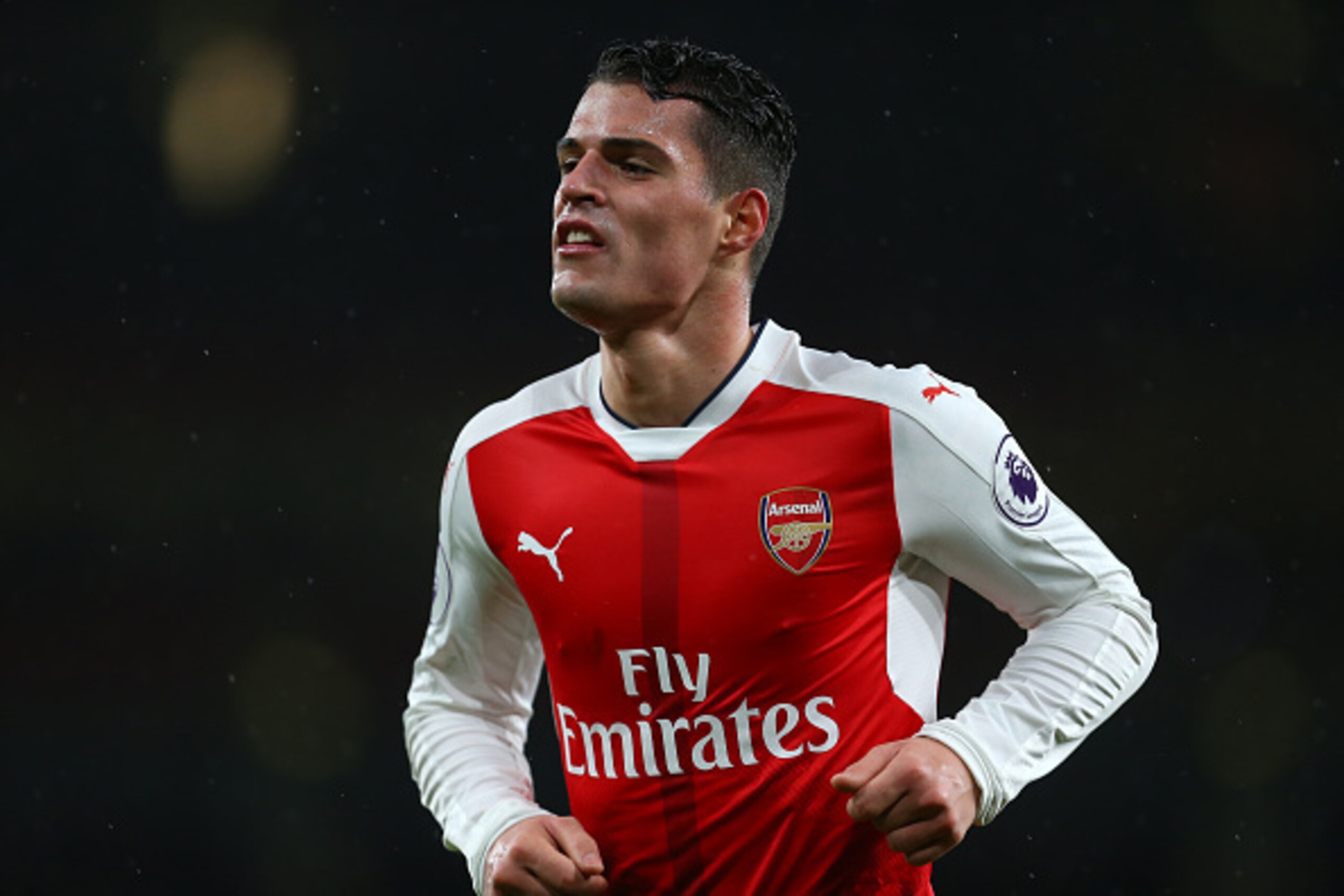 LONDON, ENGLAND - JANUARY 01: Granit Xhaka of Arsenal during the Premier League match between Arsenal and Crystal Palace at Emirates Stadium on January 1, 2017 in London, England. (Photo by Catherine Ivill - AMA/Getty Images)