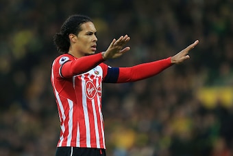 NORWICH, ENGLAND - JANUARY 07:  Virgil van Dijk of Southampton reacts during the Emirates FA Cup Third Round match between Norwich City and Southampton at Carrow Road on January 7, 2017 in Norwich, England.  (Photo by Stephen Pond/Getty Images)