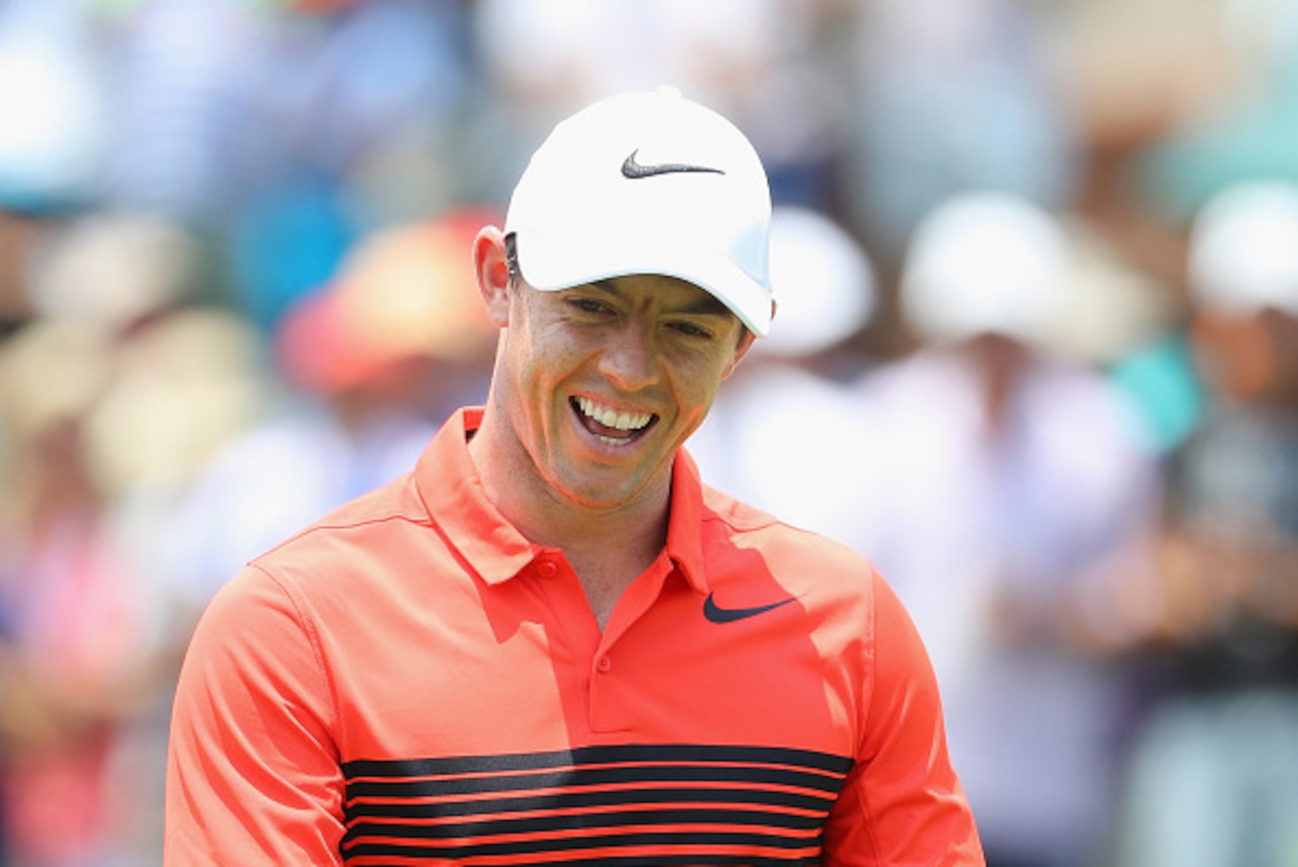 JOHANNESBURG, SOUTH AFRICA - JANUARY 12:  Rory McIlroy of Northern Ireland smiles on his last hole during the first round of the BMW South African Championship at Glendower Golf Club on January 12, 2017 in Johannesburg, South Africa.  (Photo by Warren Lit