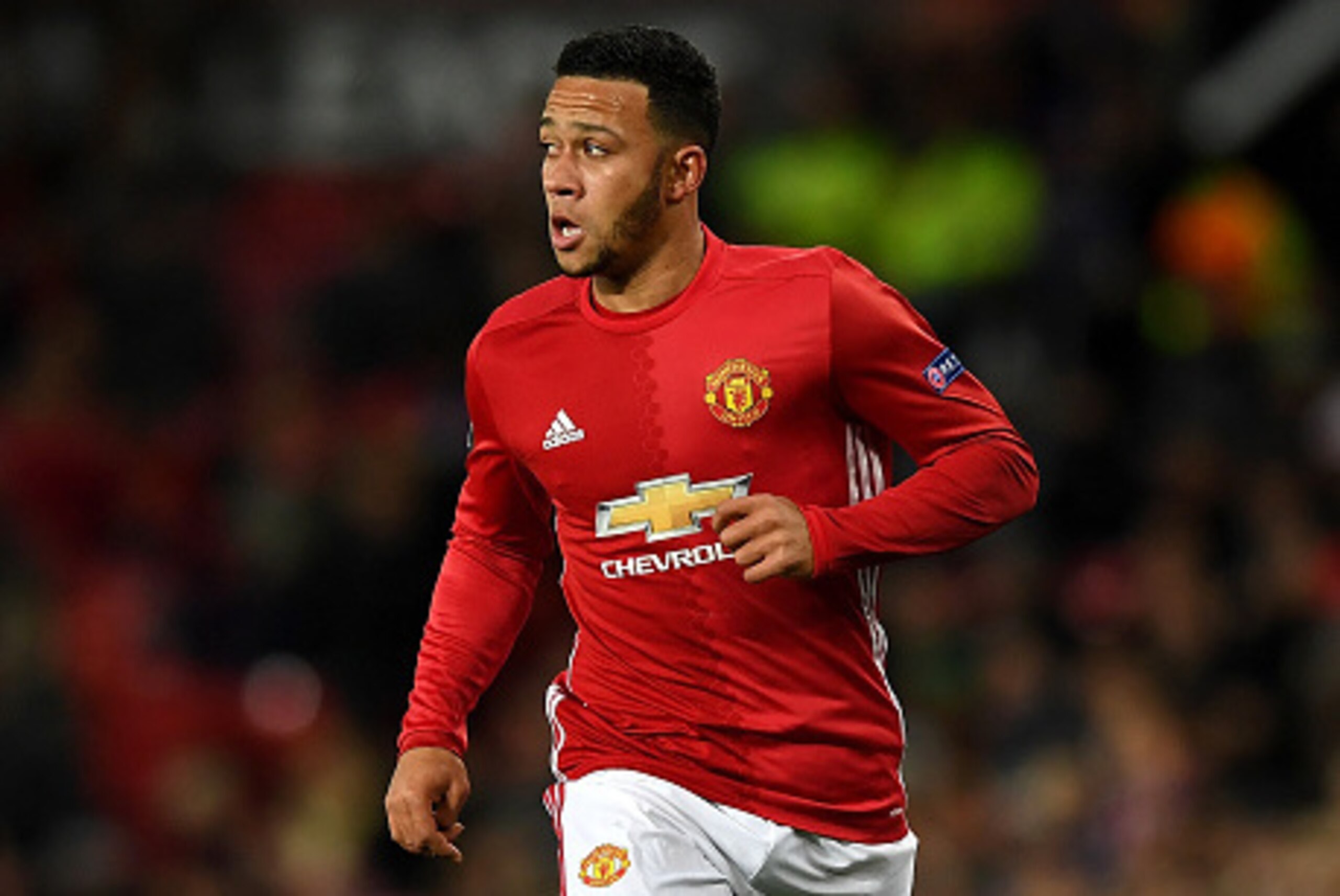 MANCHESTER, ENGLAND - NOVEMBER 24:  Memphis Depay of Manchester United during the UEFA Europa League match between Manchester United FC and Feyenoord at Old Trafford on November 24, 2016 in Manchester, England.  (Photo by Gareth Copley/Getty Images)