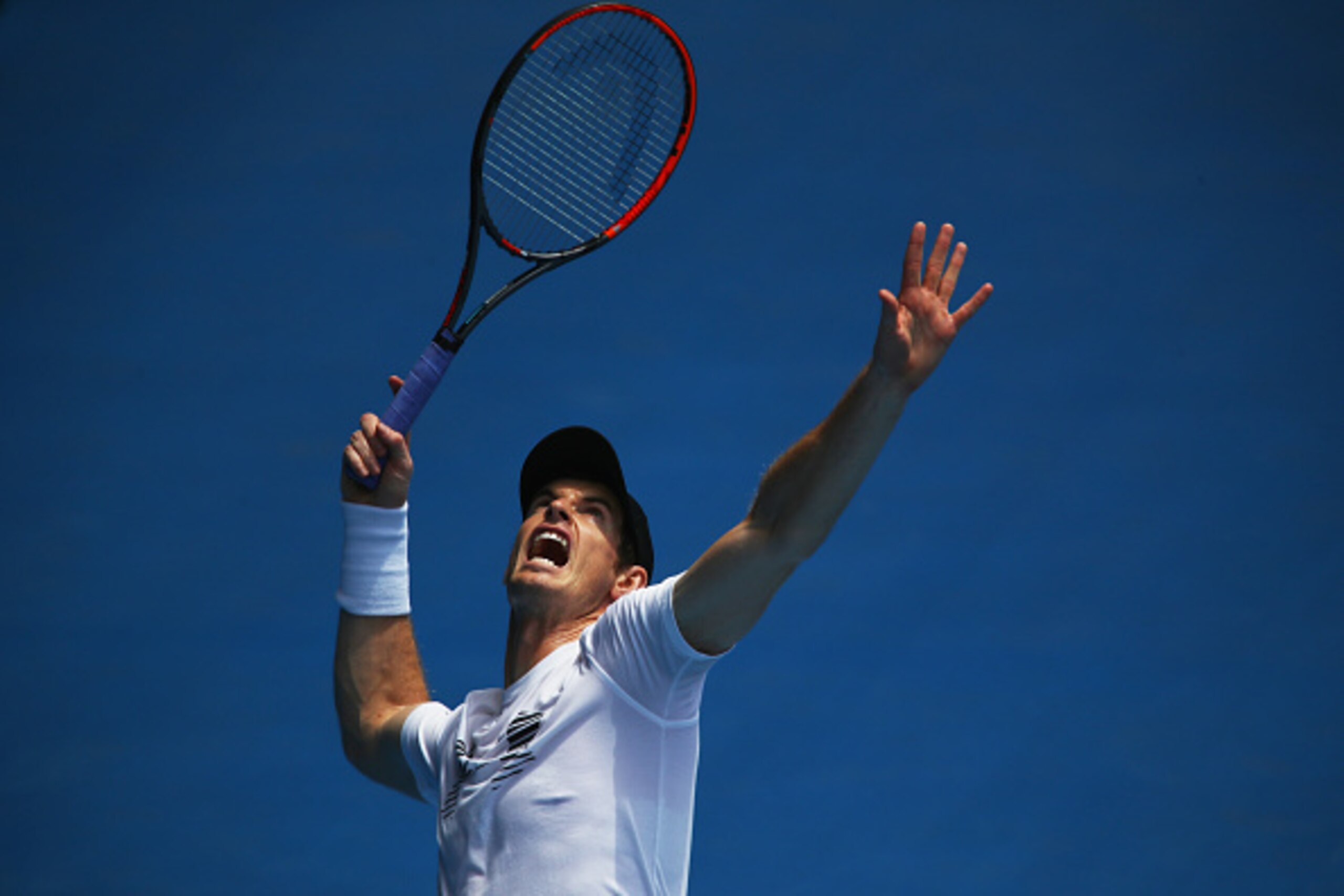 MELBOURNE, AUSTRALIA - JANUARY 14:  Andy Murray of Great Britain in action during a practice session ahead of the 2017 Australian Open at Melbourne Park on January 14, 2017 in Melbourne, Australia.  (Photo by Clive Brunskill/Getty Images)