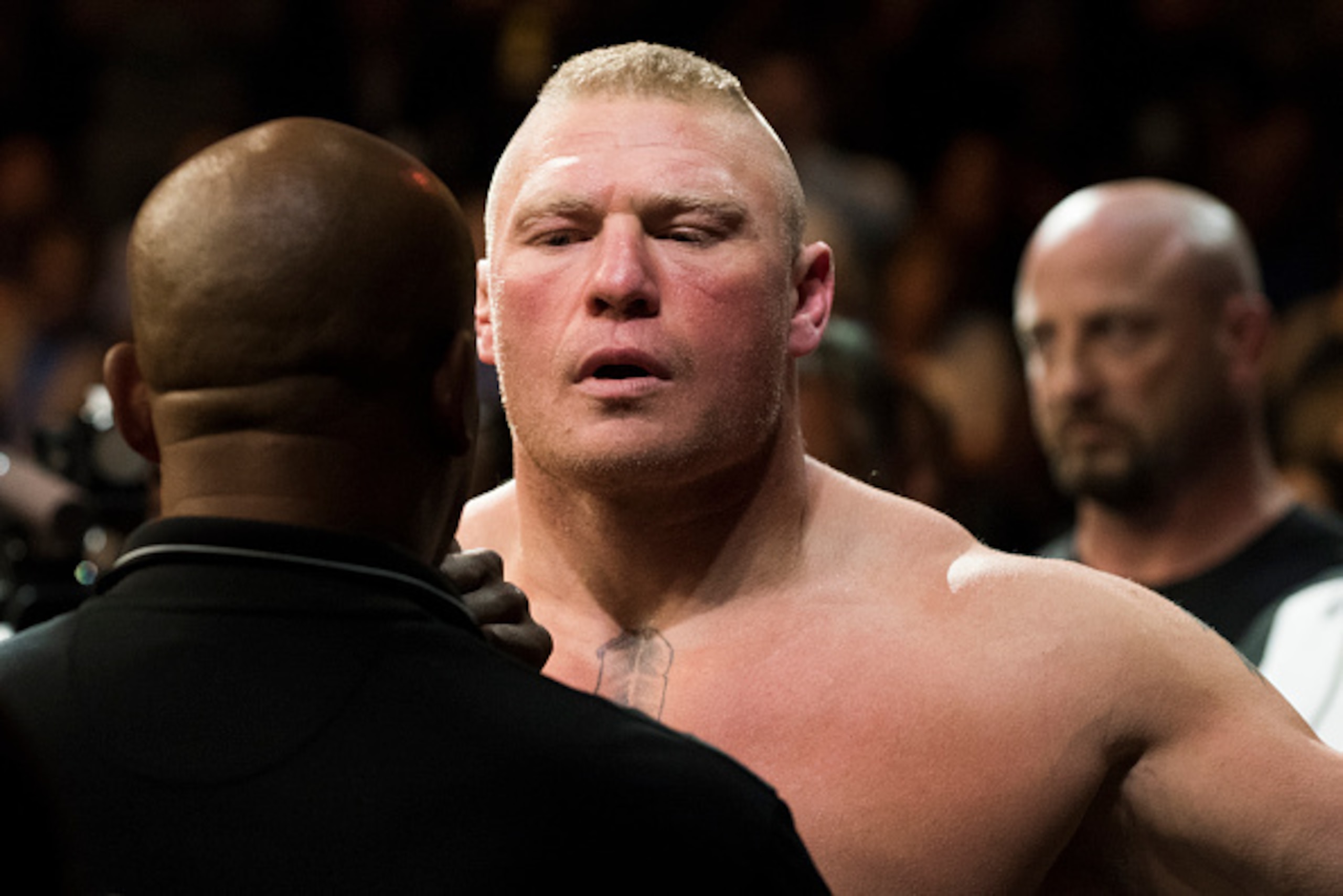 LAS VEGAS, NV - JULY 9:  Brock Lesnar prepares to fight Mark Hunt UFC 200 at T-Mobile Arena on July 9, 2016 in Las Vegas, Nevada. (Photo by Cooper Neill/Zuffa LLC/Zuffa LLC via Getty Images)