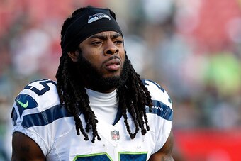TAMPA, FL - NOVEMBER 27: Cornerback Richard Sherman #25 of the Seattle Seahawks during the game against the Tampa Bay Buccaneers at Raymond James Stadium on November 27, 2016 in Tampa, Florida. The Bucs defeated the Seahawks 14 to 5. (Photo by Don Juan Mo