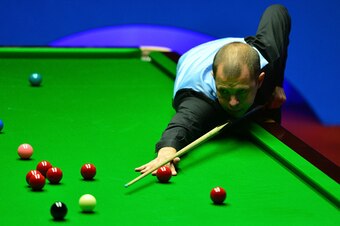 SHEFFIELD, ENGLAND - APRIL 20:  Barry Hawkins of England plays a shot during his first round match against Zhang Anda of China on day 5 of the World Snooker Championship at The Crucible Theatre on April 20, 2016 in Sheffield, England.  (Photo by Dan Mulla