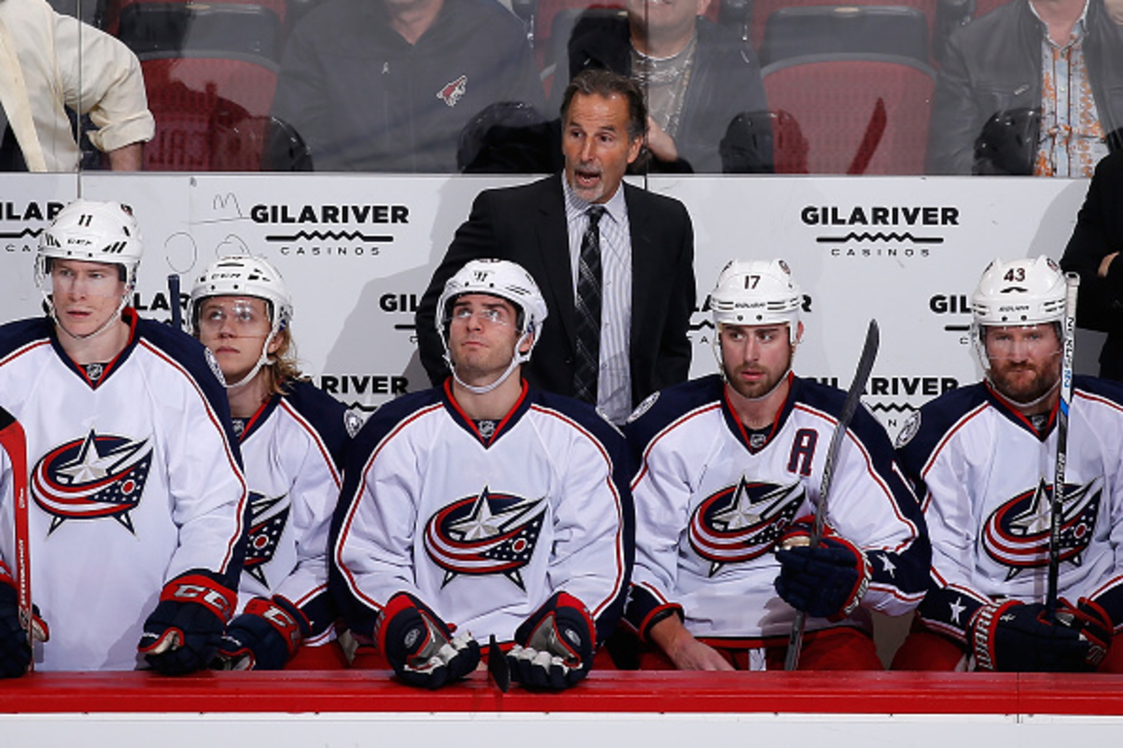 GLENDALE, AZ - DECEMBER 17: Head coach John Tortorella of the Columbus Blue Jackets watches from the bench during the NHL game against the Arizona Coyotes at Gila River Arena on December 17, 2015 in Glendale, Arizona. The Blue Jackets defeated the Coyot GLENDALE, AZ - DECEMBER 17: Head coach John Tortorella of the Columbus Blue Jackets watches from the bench during the NHL game against the Arizona Coyotes at Gila River Arena on December 17, 2015 in Glendale, Arizona. The Blue Jackets defeated the Coyot