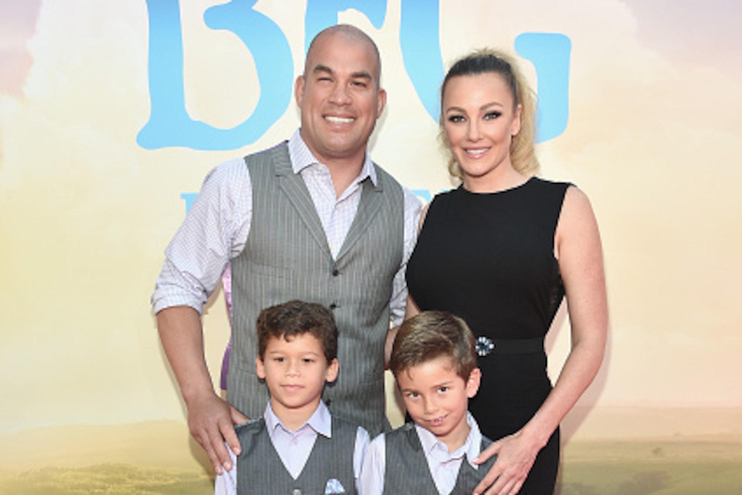 HOLLYWOOD, CA - JUNE 21: Mixed Martial Artist Tito Ortiz (L) and Amber Nichole (R) arrive on the red carpet for the US premiere of Disney's 'The BFG,' directed and produced by Steven Spielberg. A giant sized crowd lined the streets of Hollywood Boulevard 