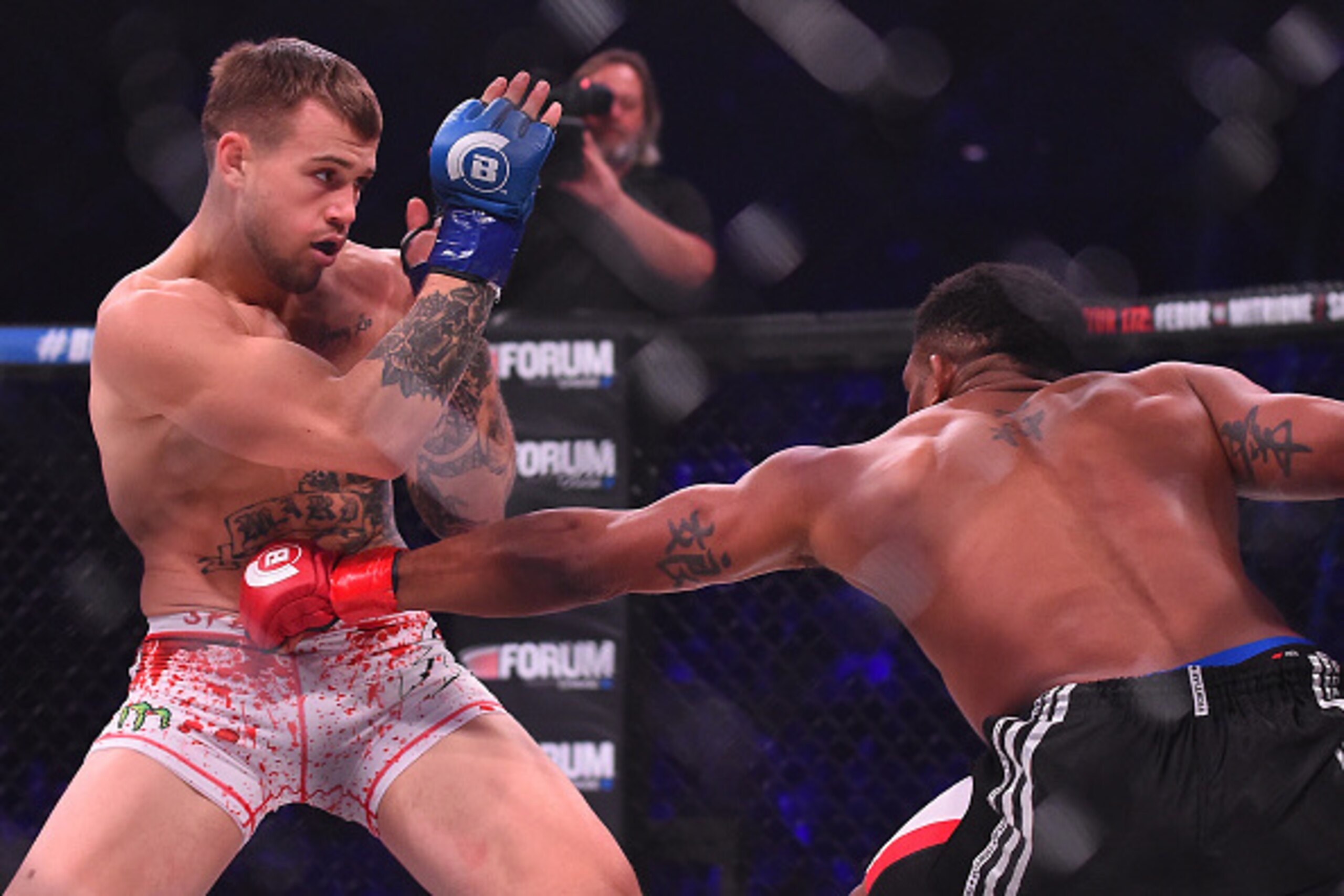 INGLEWOOD, CA - JANUARY 21: Brennan Ward (blue gloves) and Paul Daley (red gloves) during their Bellator MMA welterweight fight at The Forum on January 21, 2017 in Inglewood, California. Daley won by knockout. (Photo by Jayne Kamin-Oncea/Getty Images) INGLEWOOD, CA - JANUARY 21: Brennan Ward (blue gloves) and Paul Daley (red gloves) during their Bellator MMA welterweight fight at The Forum on January 21, 2017 in Inglewood, California. Daley won by knockout. (Photo by Jayne Kamin-Oncea/Getty Images)