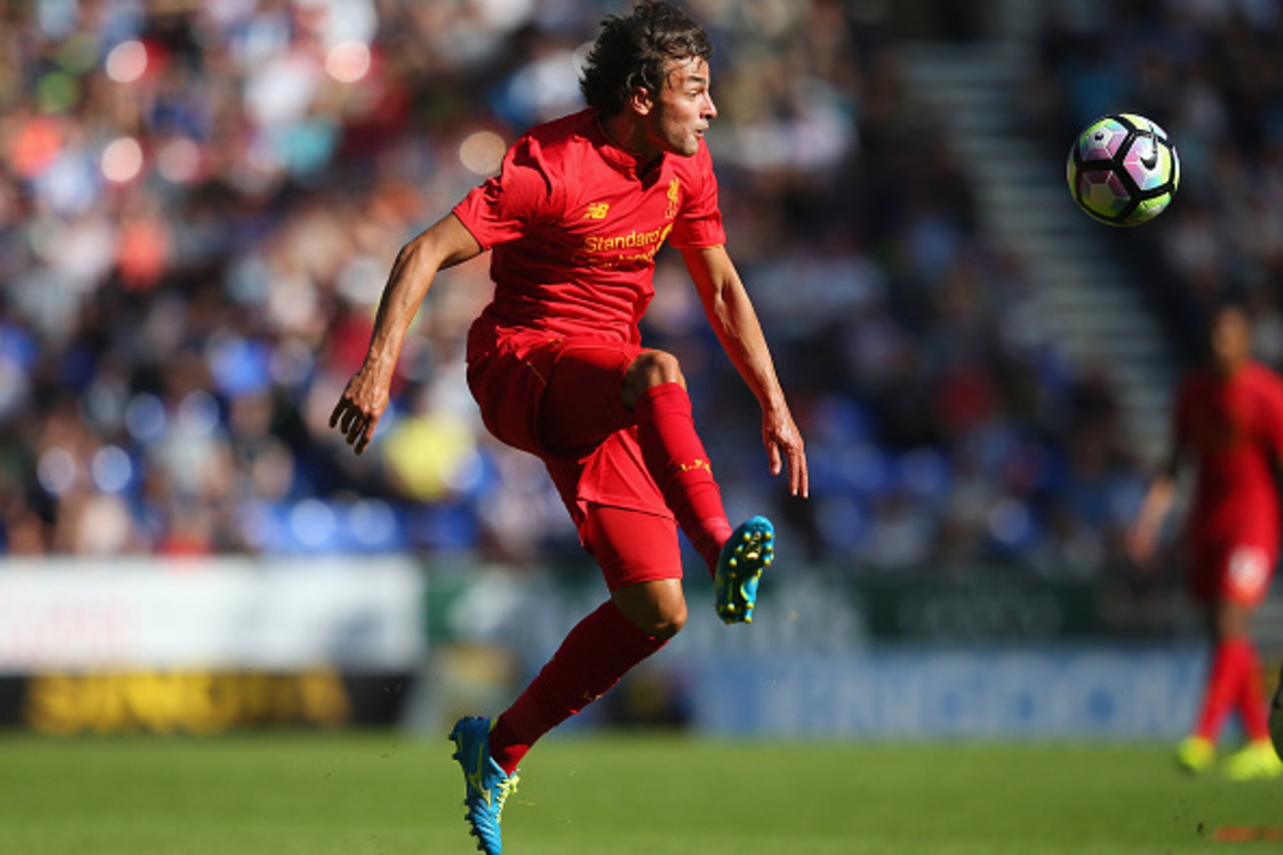 WIGAN, ENGLAND - JULY 17:  Lazar Markovic of Liverpool controls the ball during a pre-season friendly between Wigan Athletic and Liverpool at JJB Stadium on July 17, 2016 in Wigan, England.  (Photo by Alex Livesey/Getty Images)
