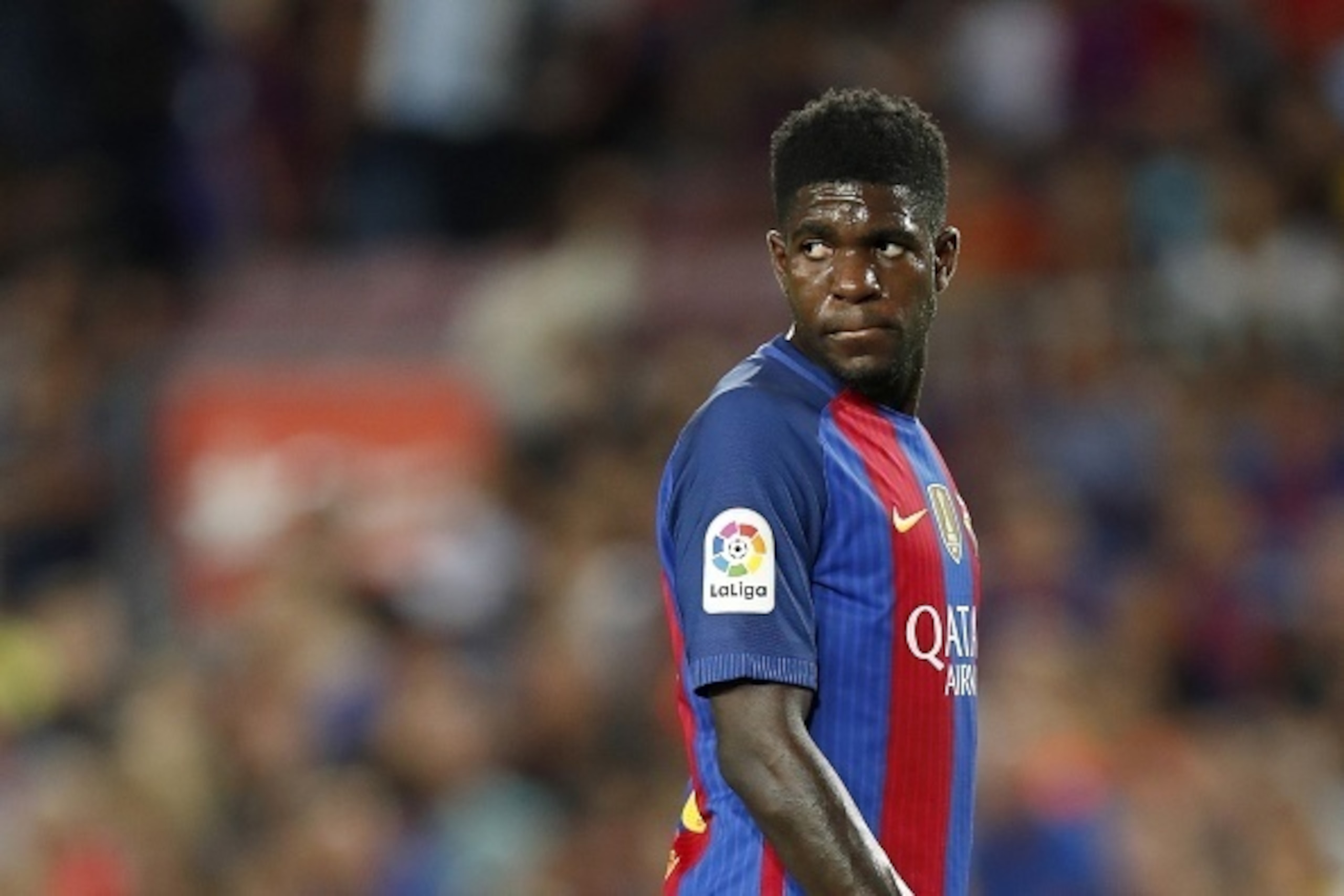 Samuel Umtiti of FC Barcelonaduring the Trofeu Joan Gamper match between FC Barcelona and UC Sampdoria on August 10, 2016 at the Camp Nou stadium in Barcelona, Spain.(Photo by VI Images via Getty Images) Samuel Umtiti of FC Barcelonaduring the Trofeu Joan Gamper match between FC Barcelona and UC Sampdoria on August 10, 2016 at the Camp Nou stadium in Barcelona, Spain.(Photo by VI Images via Getty Images)