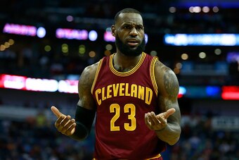 NEW ORLEANS, LA - JANUARY 23:  LeBron James #23 of the Cleveland Cavaliers argues a call during the first half of a game agasint the New Orleans Pelicans at the Smoothie King Center on January 23, 2017 in New Orleans, Louisiana. NOTE TO USER: User express