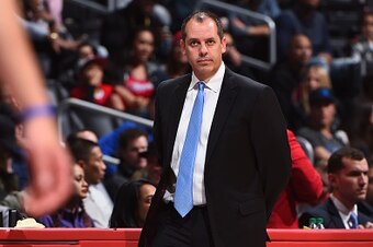 LOS ANGELES, CA - JANUARY 11:  Head Coach Frank Vogel of the Orlando Magic is seen during the game against the LA Clippers on January 11, 2017 at STAPLES Center in Los Angeles, California. NOTE TO USER: User expressly acknowledges and agrees that, by down