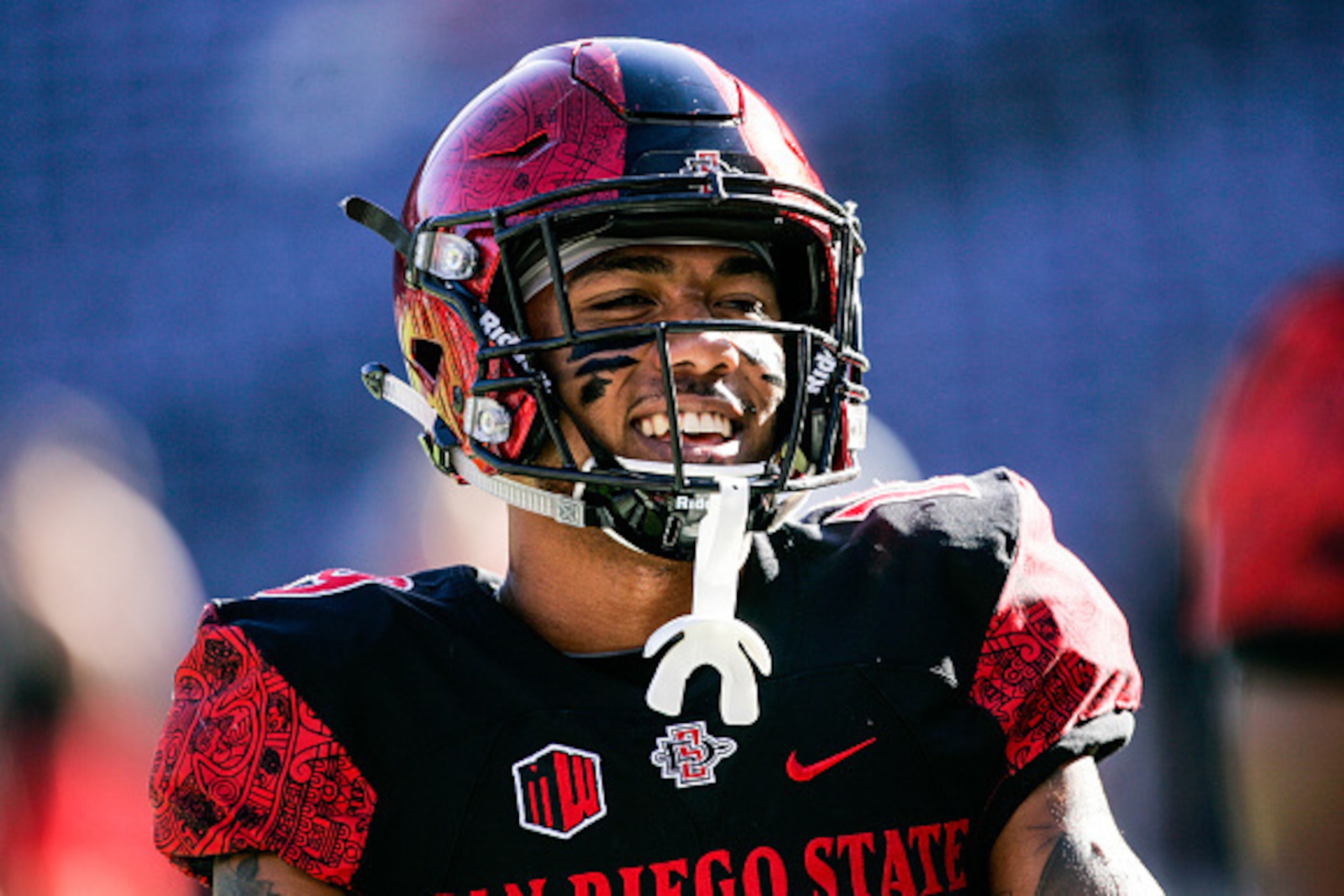 SAN DIEGO, CA - NOVEMBER 05: Donnel Pumphrey #19 of the San Diego State Aztecs runs through pregame warm-up drills prior to the game against the Hawaii Rainbows in Qualcomm Stadium on November 5, 2016 in San Diego, California. (Photo by Kent Horner/Gett SAN DIEGO, CA - NOVEMBER 05: Donnel Pumphrey #19 of the San Diego State Aztecs runs through pregame warm-up drills prior to the game against the Hawaii Rainbows in Qualcomm Stadium on November 5, 2016 in San Diego, California. (Photo by Kent Horner/Gett