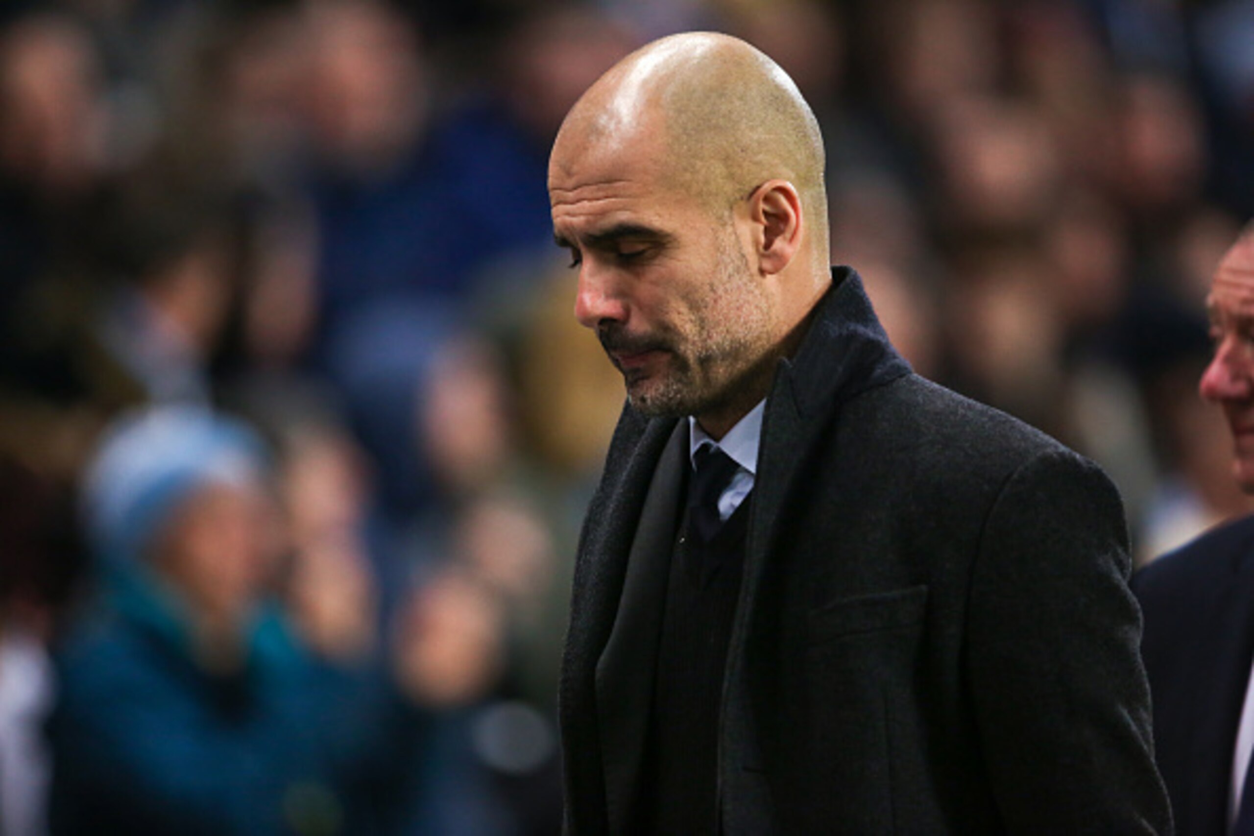 MANCHESTER, ENGLAND - JANUARY 21: Josep Guardiola manager / head coach of Manchester City during the Premier League match between Manchester City and Tottenham Hotspur at Etihad Stadium on January 21, 2017 in Manchester, England. (Photo by Robbie Jay Barr