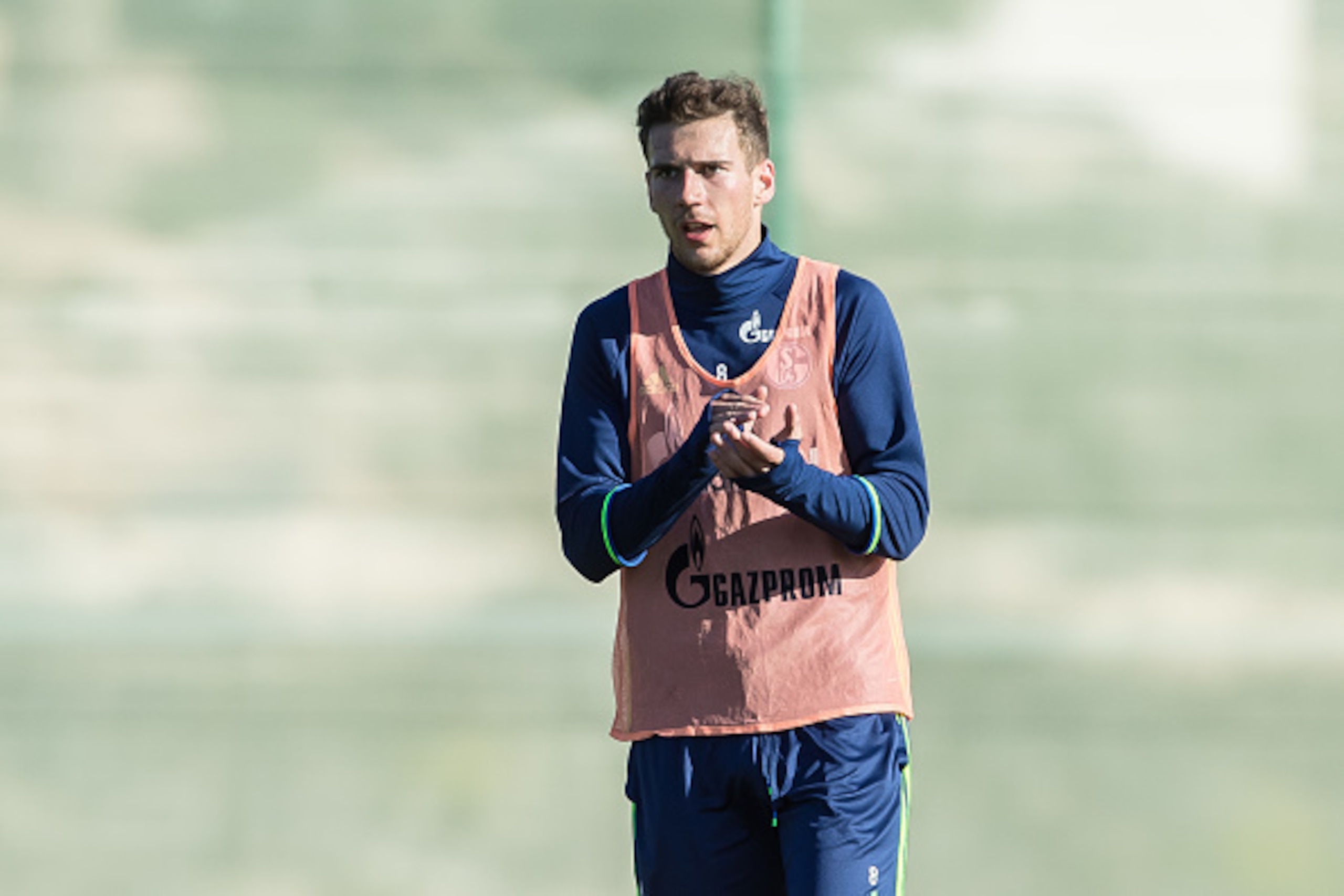 BENIDORM, SPAIN - JANUARY 08: Leon Goretzka of Schalke looks on during the Training Camp of FC Schalke 04 at Hotel Melia Villaitana on January 08, 2017 in Benidorm, Spain. (Photo by TF-Images/Getty Images)