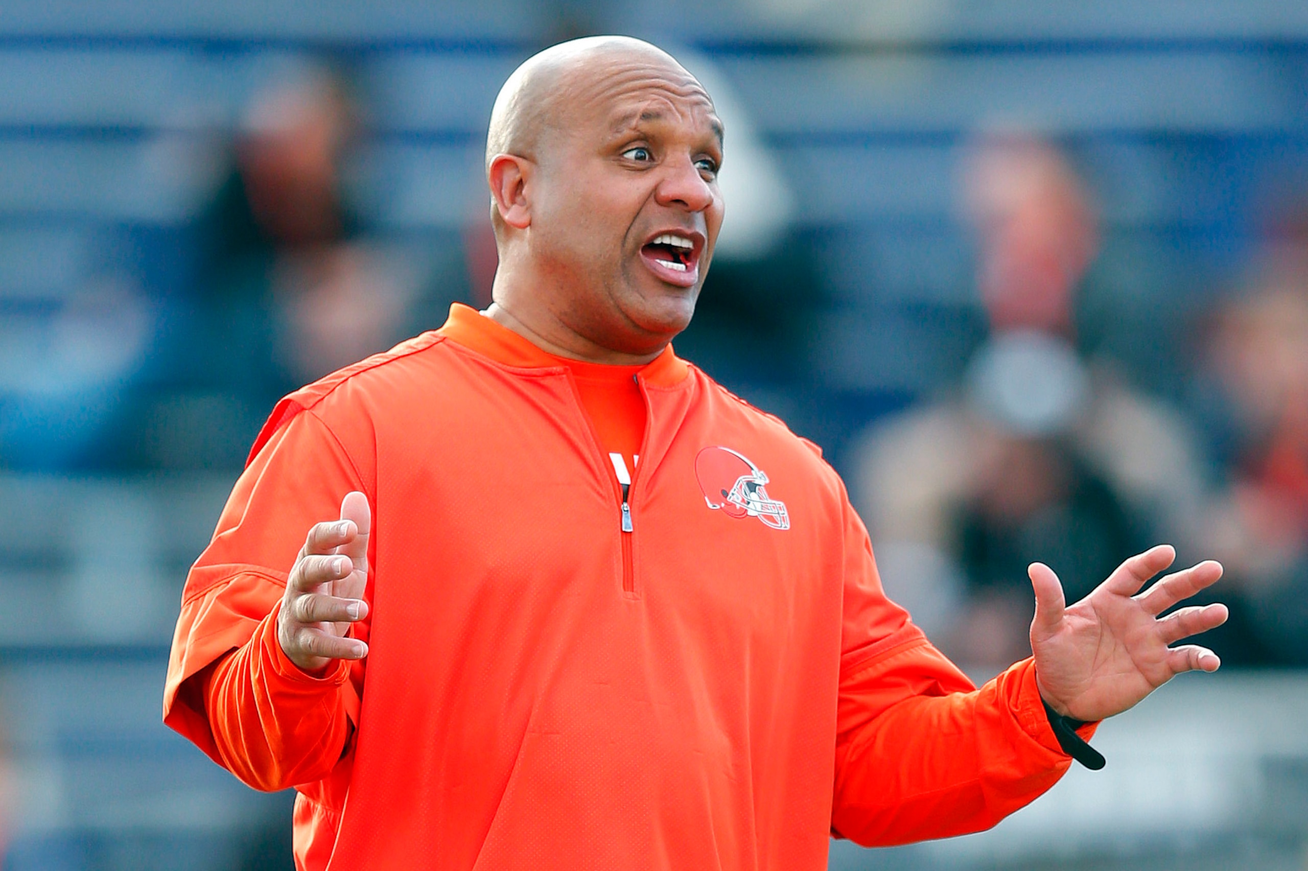 Hue Jackson's practice style has annoyed some NFL scouts trying to assess players in Mobile this week.